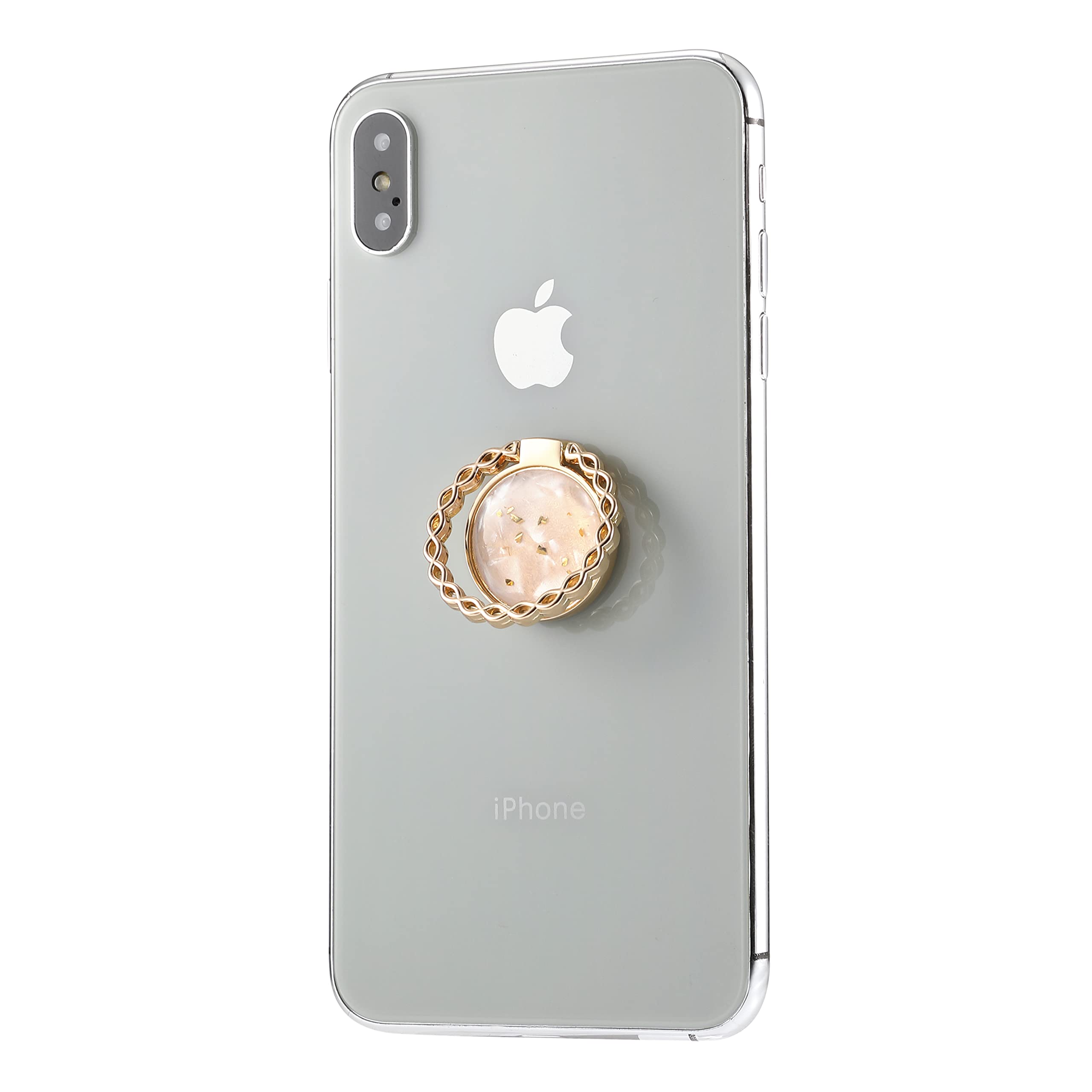 LAX Gadgets Cell Phone Ring Holder - Universal Finger Grip & Stand for iPhone & Android - Laurel Gold - Perfect for Hands-Free Viewing & Secure Grip