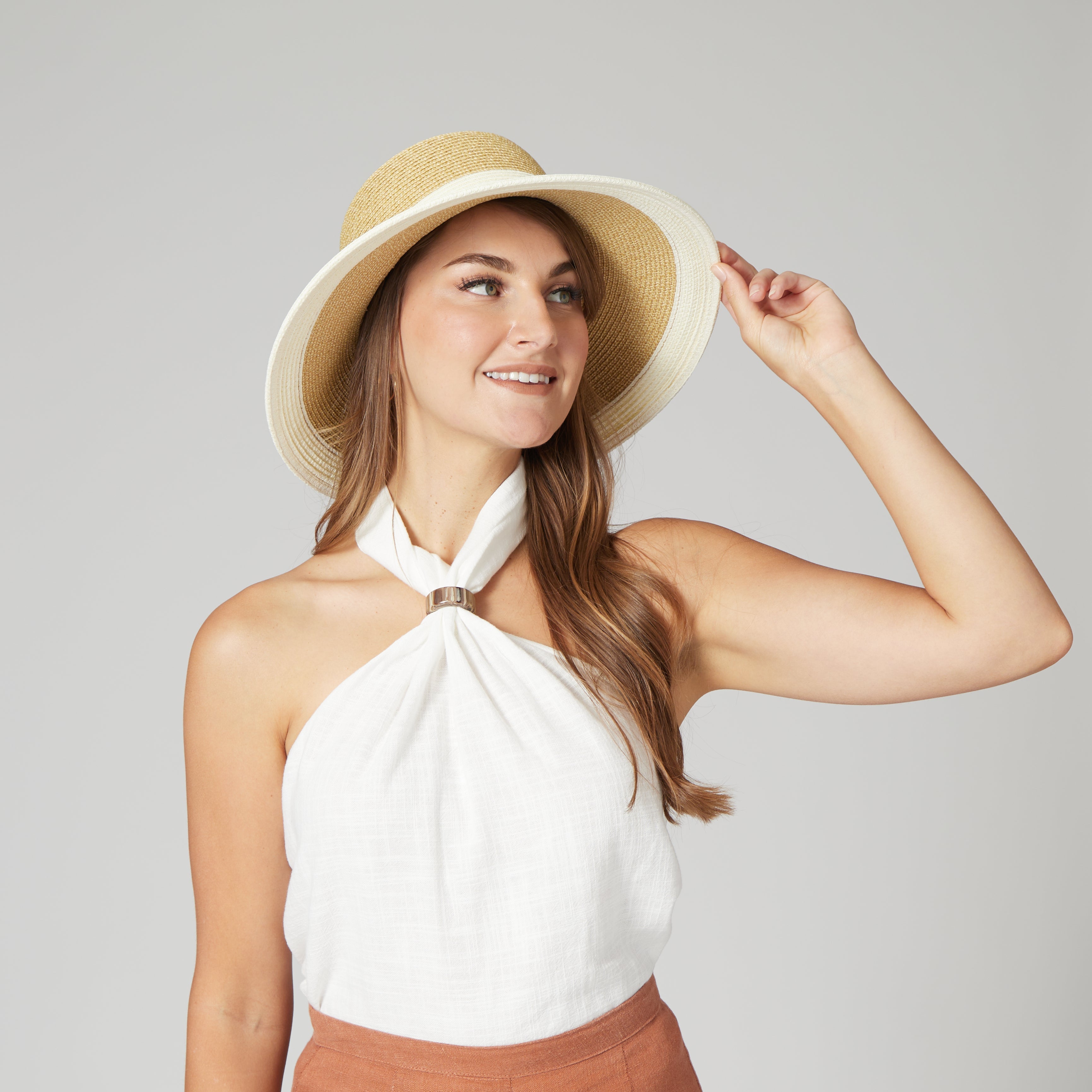 Women's Water Repellent Striped Cloche Hat - Fashionable Winter Beanie for Outdoor Activities & Daily Wear