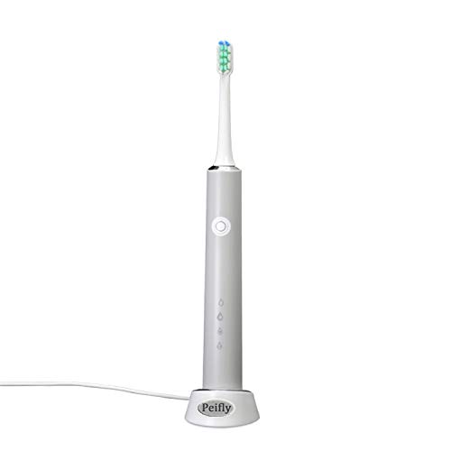 Peifly 4 Modes Rechargeable Electric Toothbrush with Soft Bristles - Portable Travel Toothbrush (Gray) | Perfect for Home, Travel & Daily Oral Care
