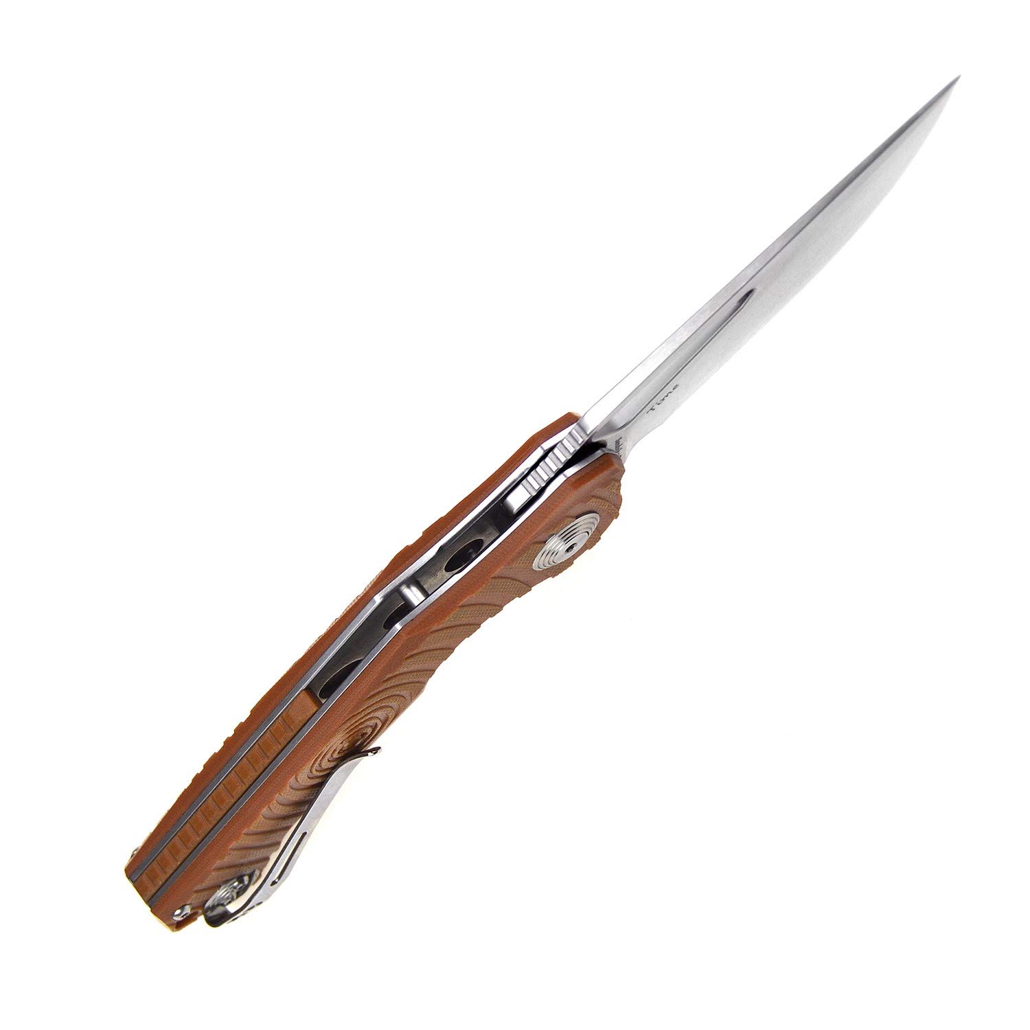 Harnds Time Folding Knife - Premium Sandvik 14C28N Steel Blade, G10 Handle, Pocket Clip - EDC Folding Knife for Camping, Hiking, Survival & Outdoor Activities (Brown)