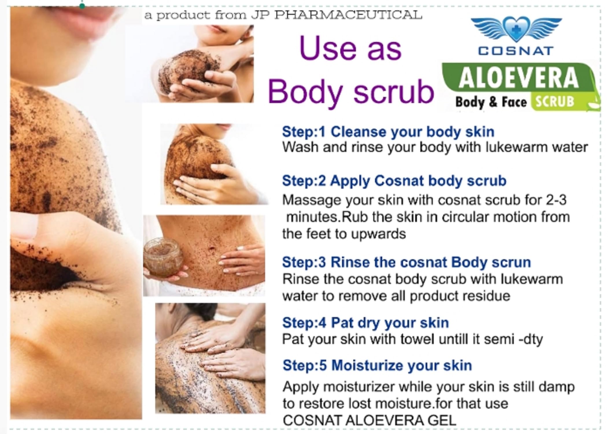 Organic Aloe Vera Body & Face Scrub - 100% Natural Exfoliating Formula for Deep Cleansing, Revitalizing & Gentle Skin Care, 100g - Perfect for Daily Use, Spa Days & Sensitive Skin