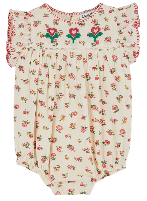 Emile & Ida Imprime Romper for Babies & Toddlers (6M-2Y) - Soft Cotton Jumpsuit for Playtime, Daycare & Family Outings