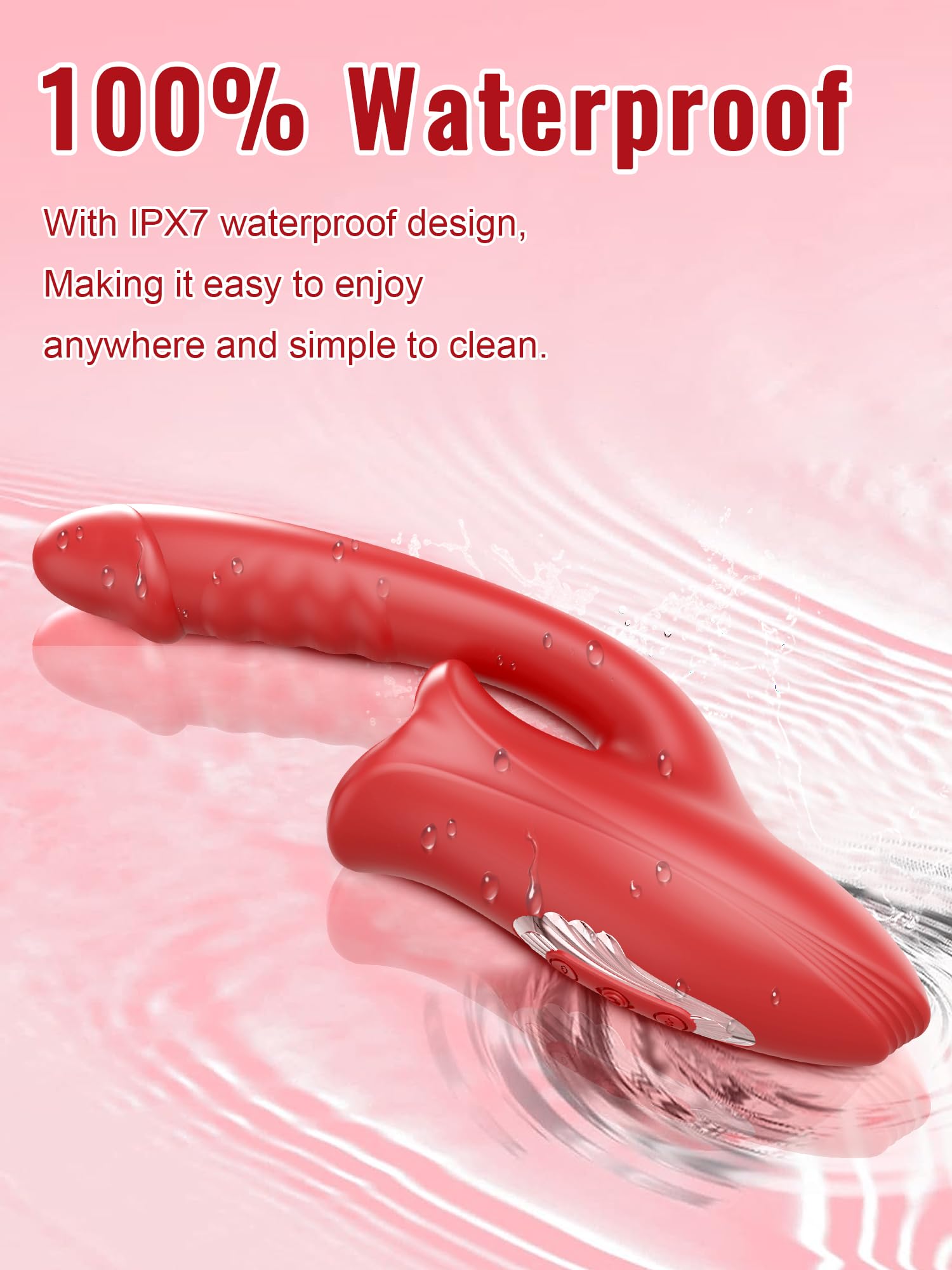 Realistic Tongue Rose Dildo Vibrator - 3-in-1 G-Spot & Clitoral Stimulator with 10 Vibration Modes & Licking Function for Women & Couples | Perfect for Solo Play & Intimate Couples Moments