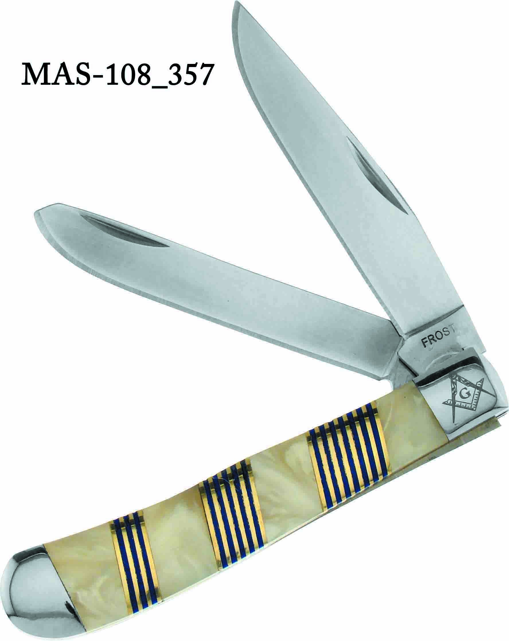 Masonic Knife MAS-108/357 - High-Quality Tactical Pocket Knife for Outdoor, Camping & Survival | Durable Stainless Steel Blade with Ergonomic Grip | Perfect for Hiking, Hunting & Everyday Carry (EDC)