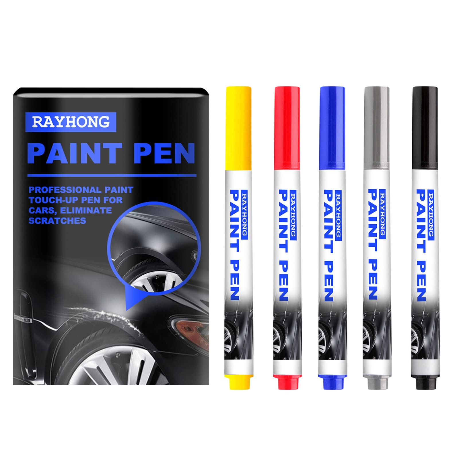 6-Color Car Scratch Repair Pen Set - Waterproof Touch Up Paint for Scratches, Dents & Rim Damage - Easy Fill & Fix for Car Body Care - Perfect for DIY Auto Detailing & Scratch Removal (Choose Your Color)