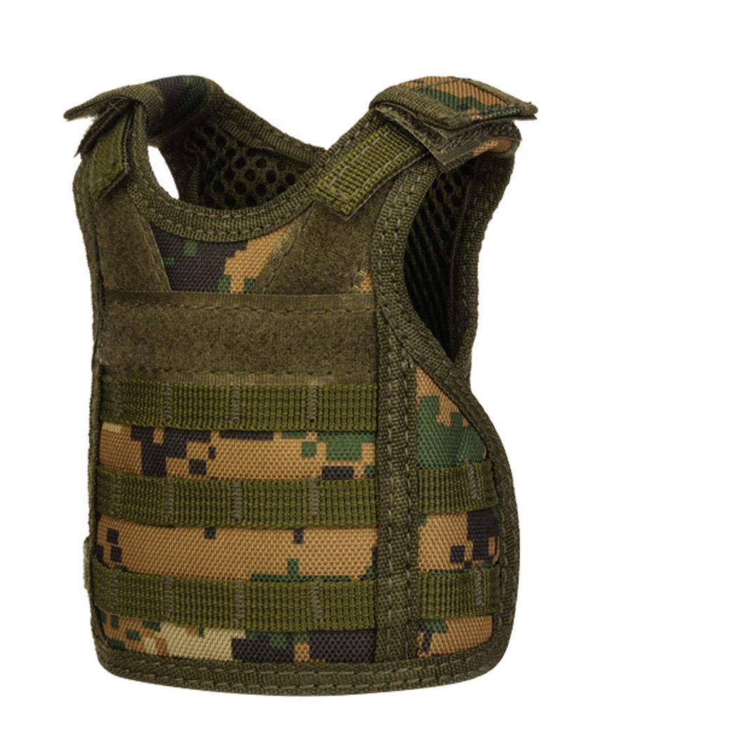 AOUTACC Mini Tactical Beer Vest - Adjustable MOLLE Drink Bottle Holder & Beverage Cooler Jacket for Camping, Hiking, Tailgating and Outdoor Parties