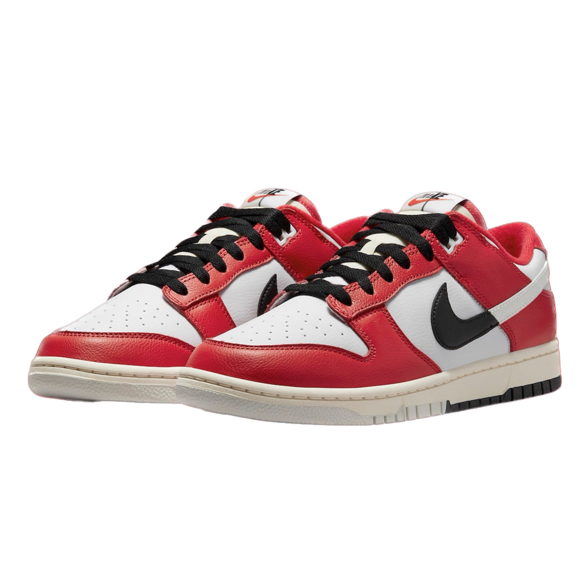 Nike Dunk Low Chicago Split Sneakers - University Red, Black, Light Silver & White - Perfect for Casual Wear, Street Style & Sneaker Collectors