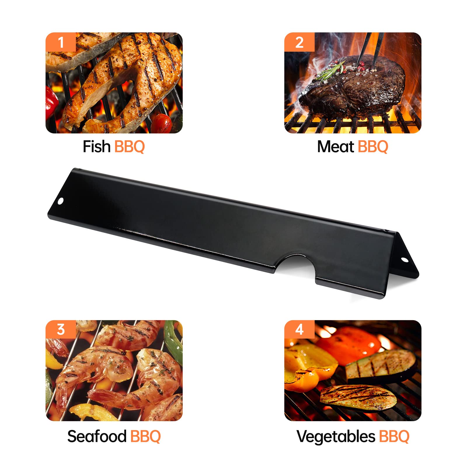 Weber Genesis II Flavorizer Bars & Heat Deflector Replacement Set (3+5 Pack) - Durable Grill Accessories for BBQ, Smoking & Outdoor Cooking