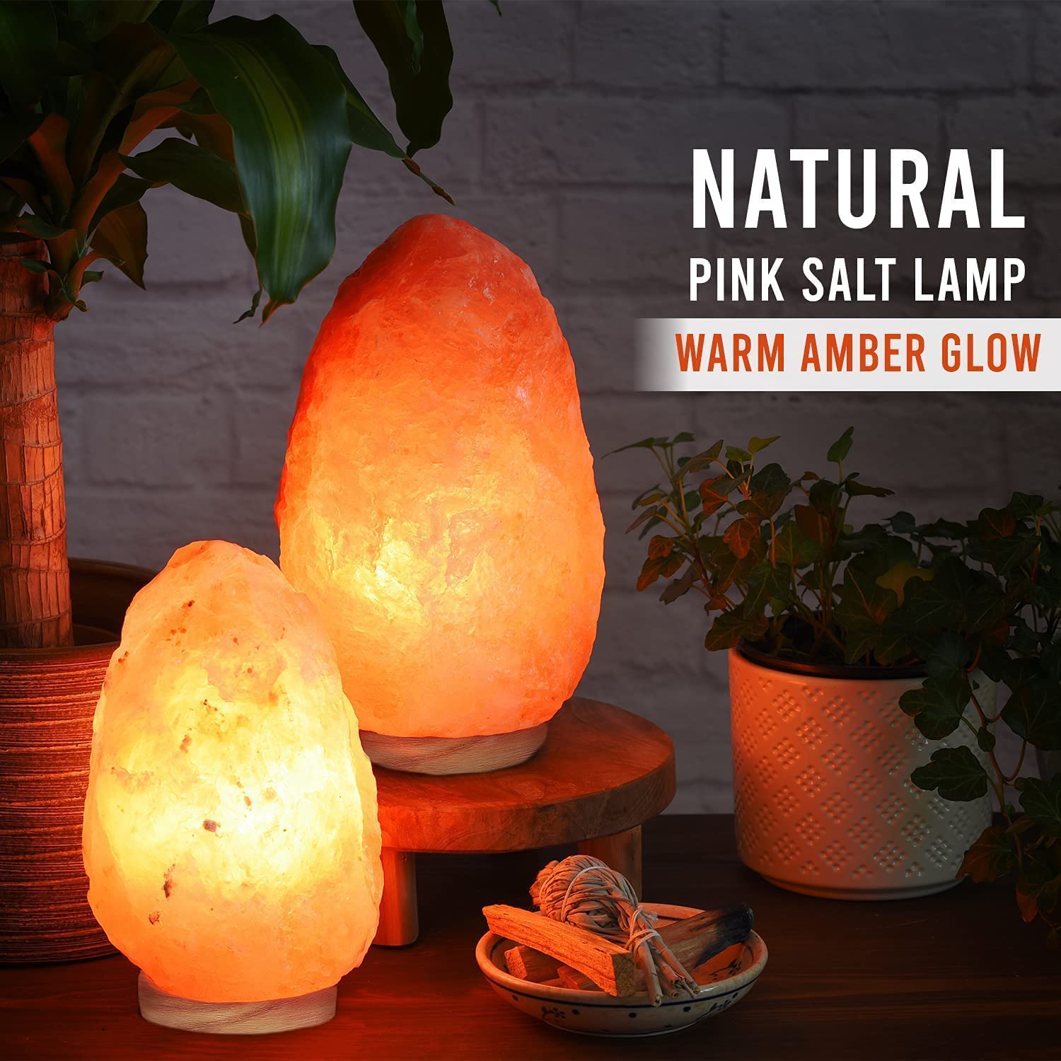 Himalayan Salt Lamp Natural Pink Crystal Rock Night Light with 6 Ft Cord & Dimmer Switch - Perfect for Bedroom, Yoga Studio, Meditation Room & Home Décor