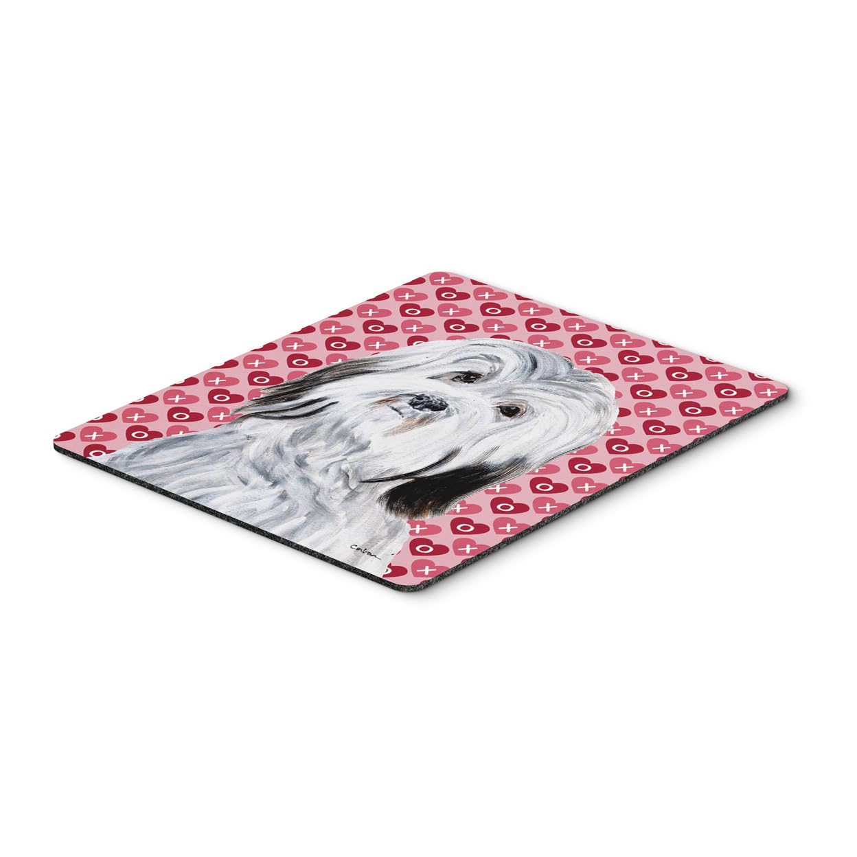 Caroline's Treasures SC9713MP Havanese Hearts & Love Mouse Pad - Large Washable Non-Slip Desk Mat for Office, Gaming, Laptop & Computer Use | Perfect Home & Workspace Accessory