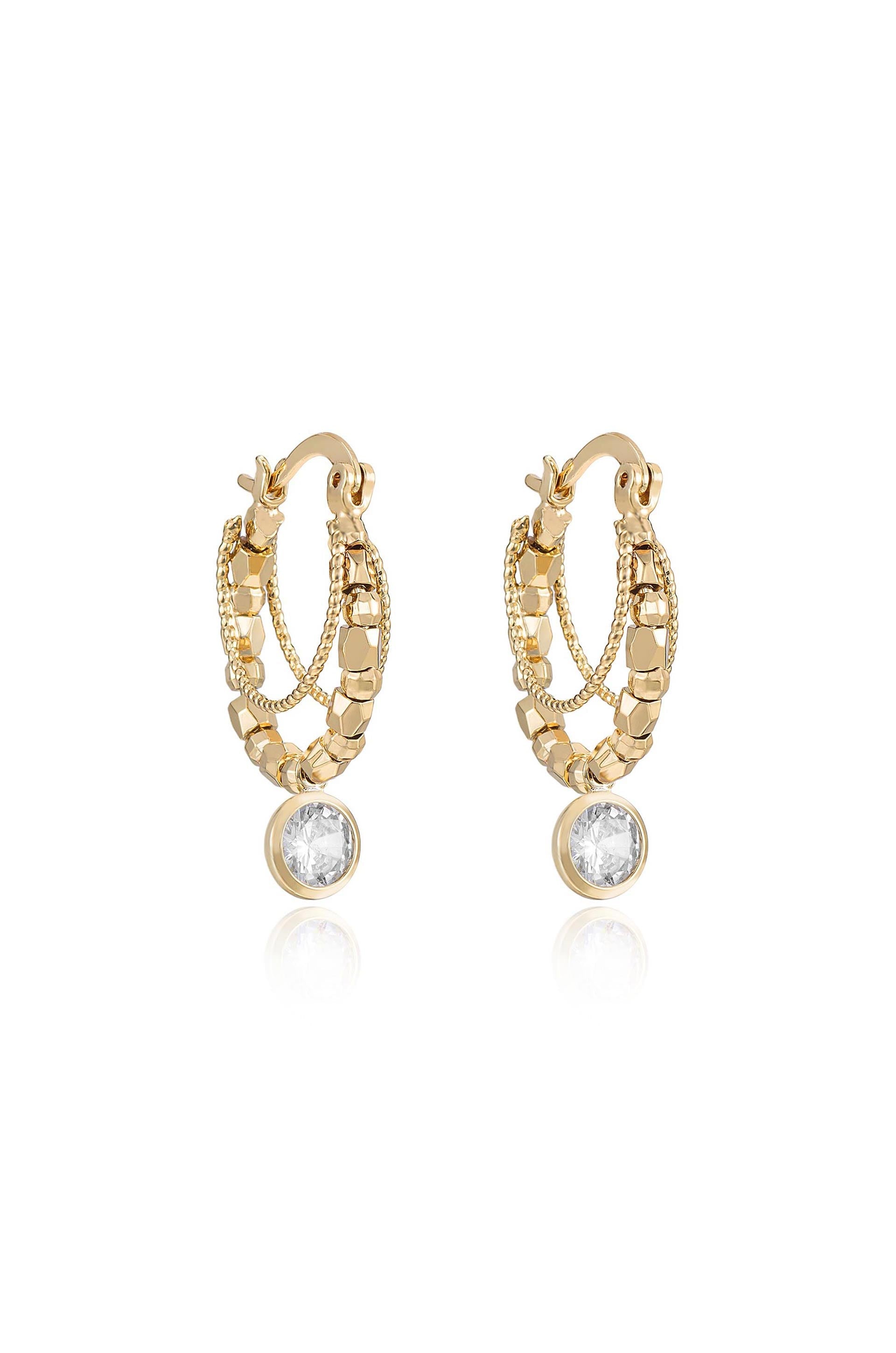 Boho Golden Hoop Earrings for Women - 14K Gold Plated Large Hoop Earrings - Trendy Dangle Statement Jewelry for Party, Wedding & Everyday Wear