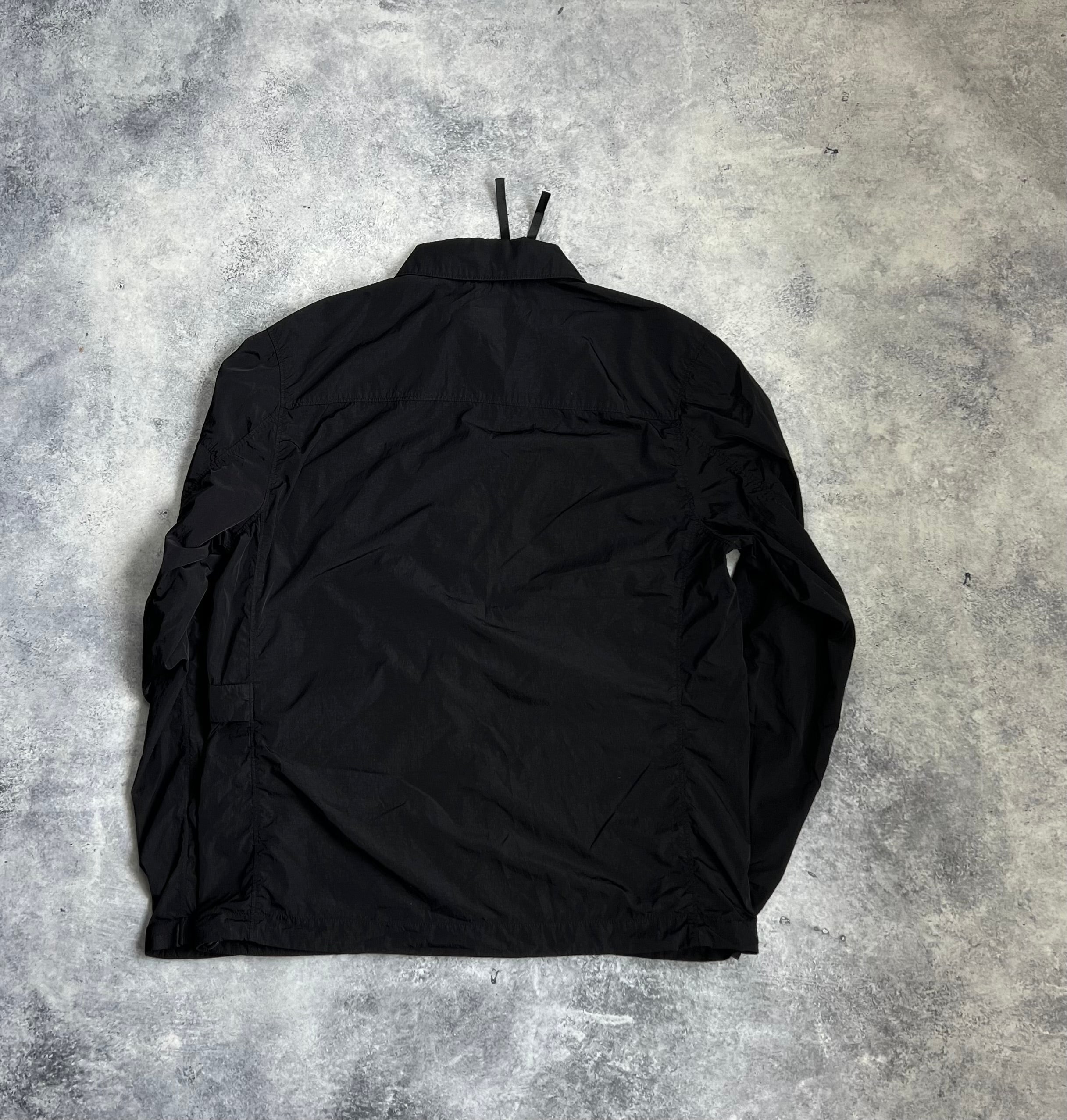 CP Company Black Chrome Overshirt - Stylish Men's Lightweight Jacket for Casual & Streetwear Outfits | Perfect for Layering in Fall & Spring