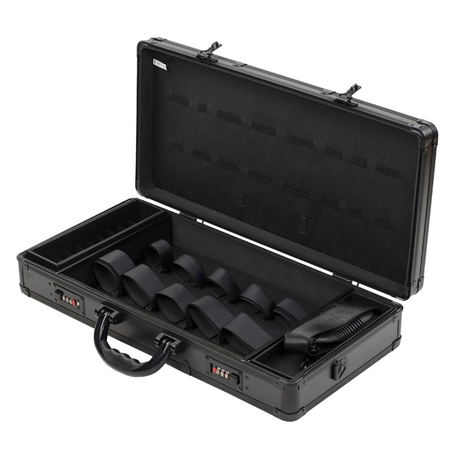 Professional Barber Case - Portable Stylist Tool Organizer with Handle & Numlock for Clippers, Trimmers, Scissors & Combs - Travel Salon Storage Box (Black) - Perfect for Mobile Barbers & Salon Professionals On-The-Go