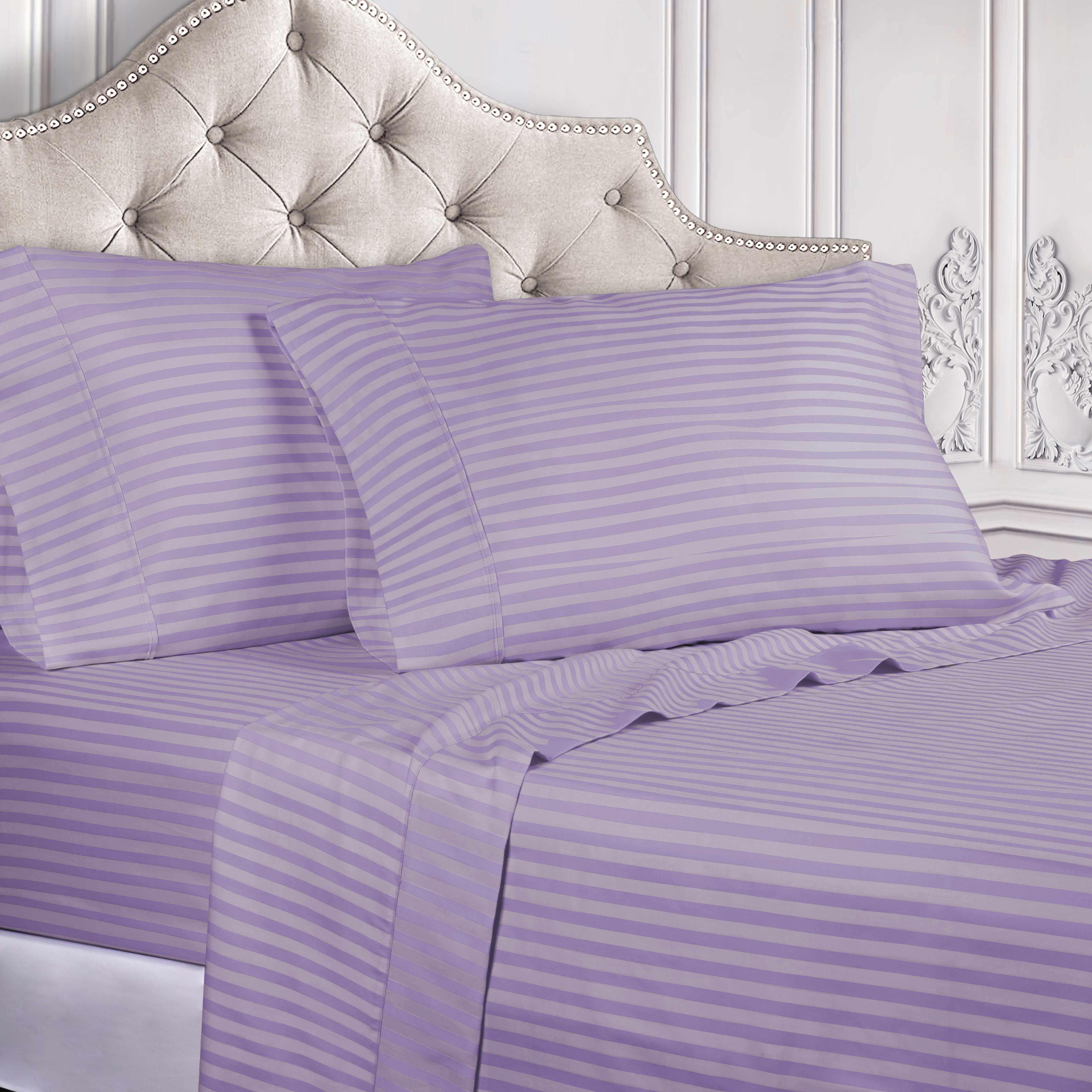 Premium Egyptian Cotton 300 Thread Count Sheet Set - Deep Pocket Fitted, Flat & Pillowcases - Soft Luxury Bedding for Master Bedroom or Guest Room