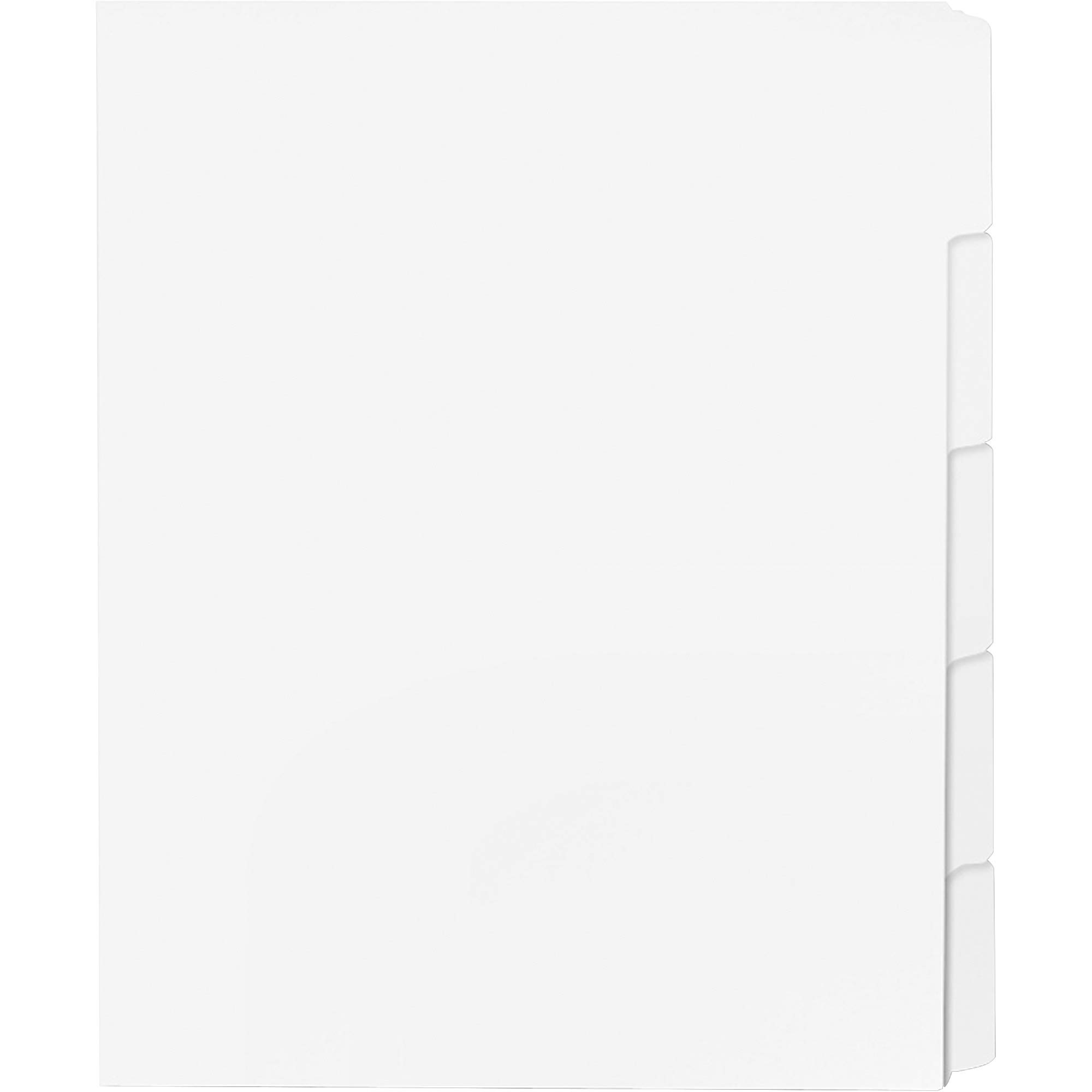 Business Source Tab Printer Economy Index Dividers - White | Office File Organizer for Documents, Reports & Filing Systems