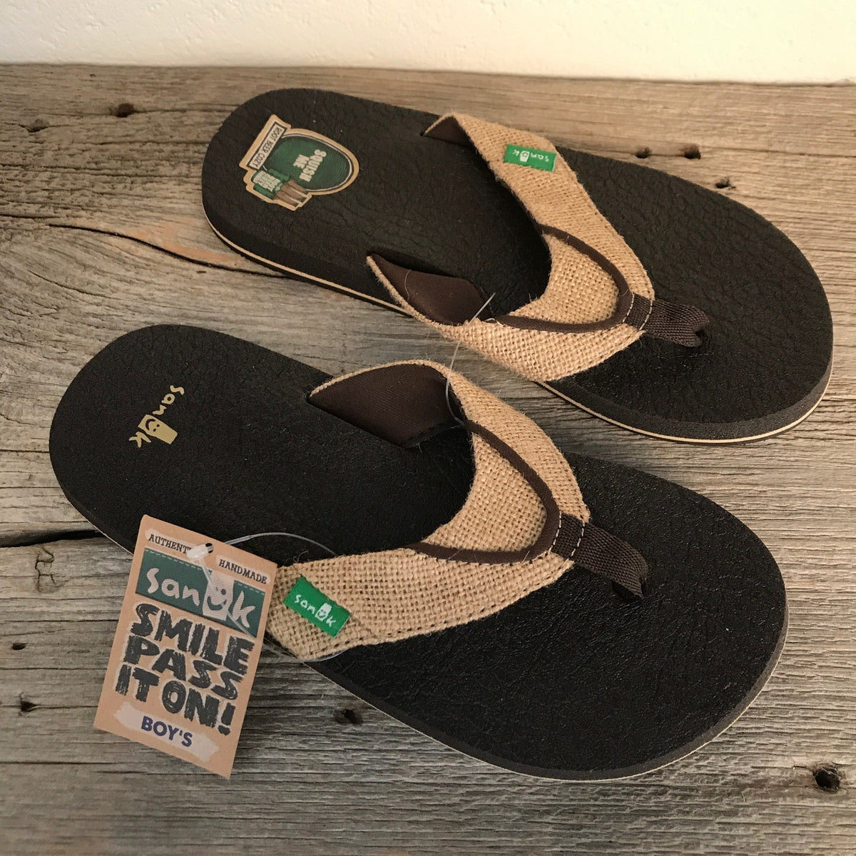 Boys Sanuks ROOTBEER COZY BOYS Brown Slip-On Shoes - Comfortable Casual Footwear for Kids, Outdoor Play & Everyday Wear