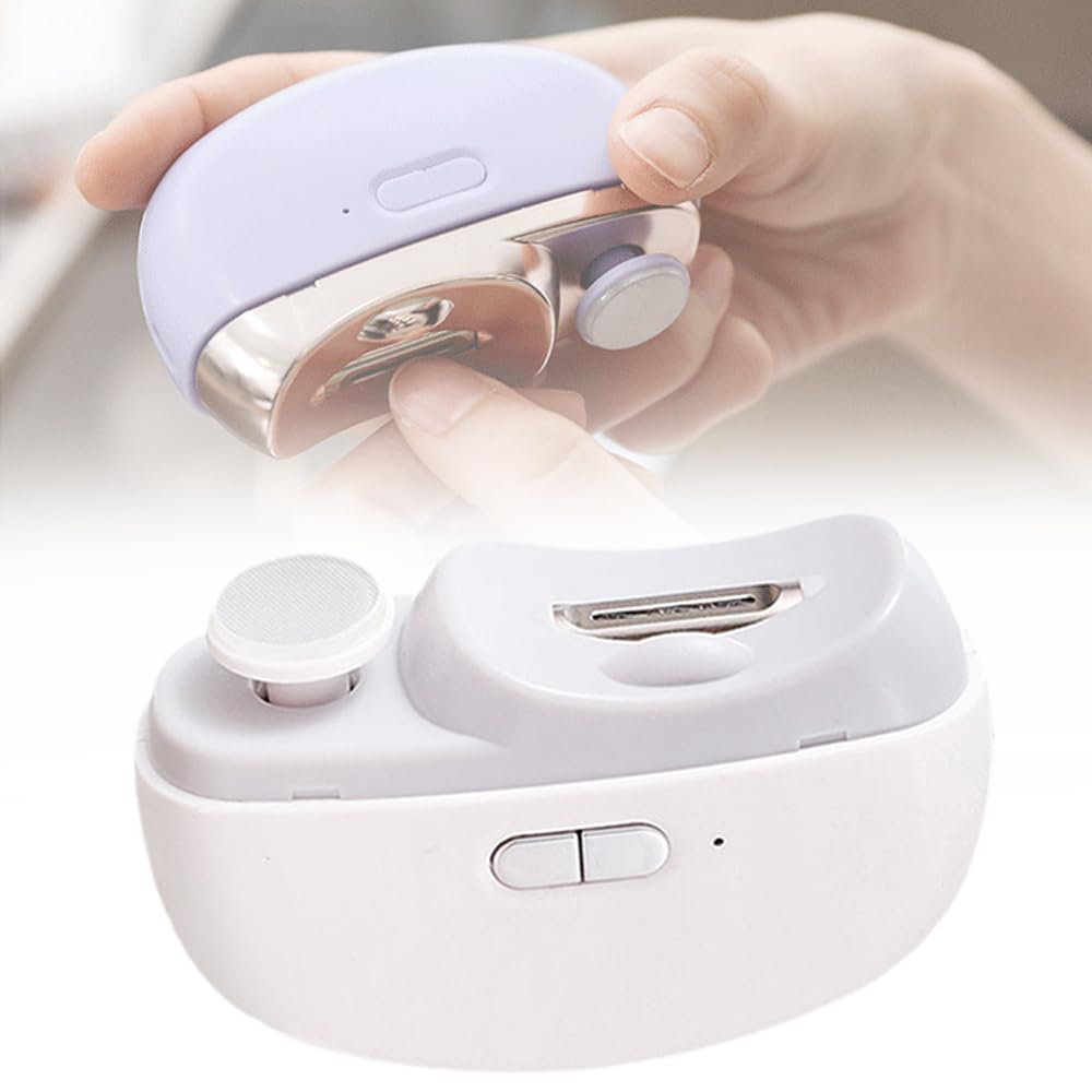 2024 New 2-in-1 Electric Nail Clipper & Polisher - Automatic Nail Trimmer with 3 Adjustable Speeds for Adults & Seniors - Perfect for Toe & Finger Nails at Home or Travel (White)