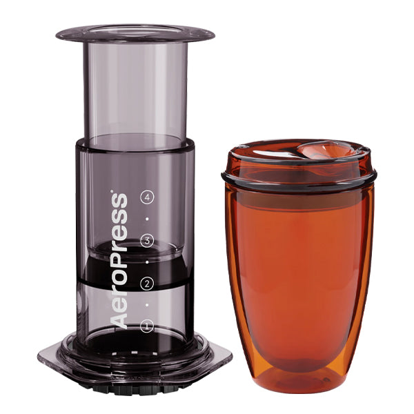 Aeropress Coffee Maker with Good Cuppa Coffee Bundle - Perfect for Home Brewing, Camping & Travel - Makes Rich Espresso & Smooth Cold Brew
