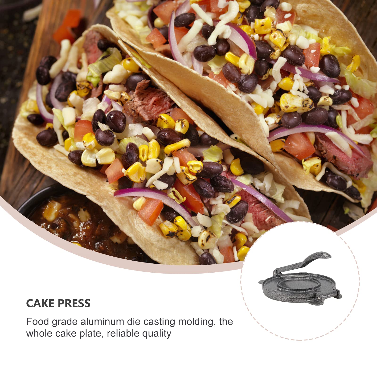 Stainless Steel Tortilla Press Machine - Non-Stick Taco & Pie Maker for Mexican Cuisine, Pizza Dough & Flatbreads | Perfect for Home Kitchens & Restaurants