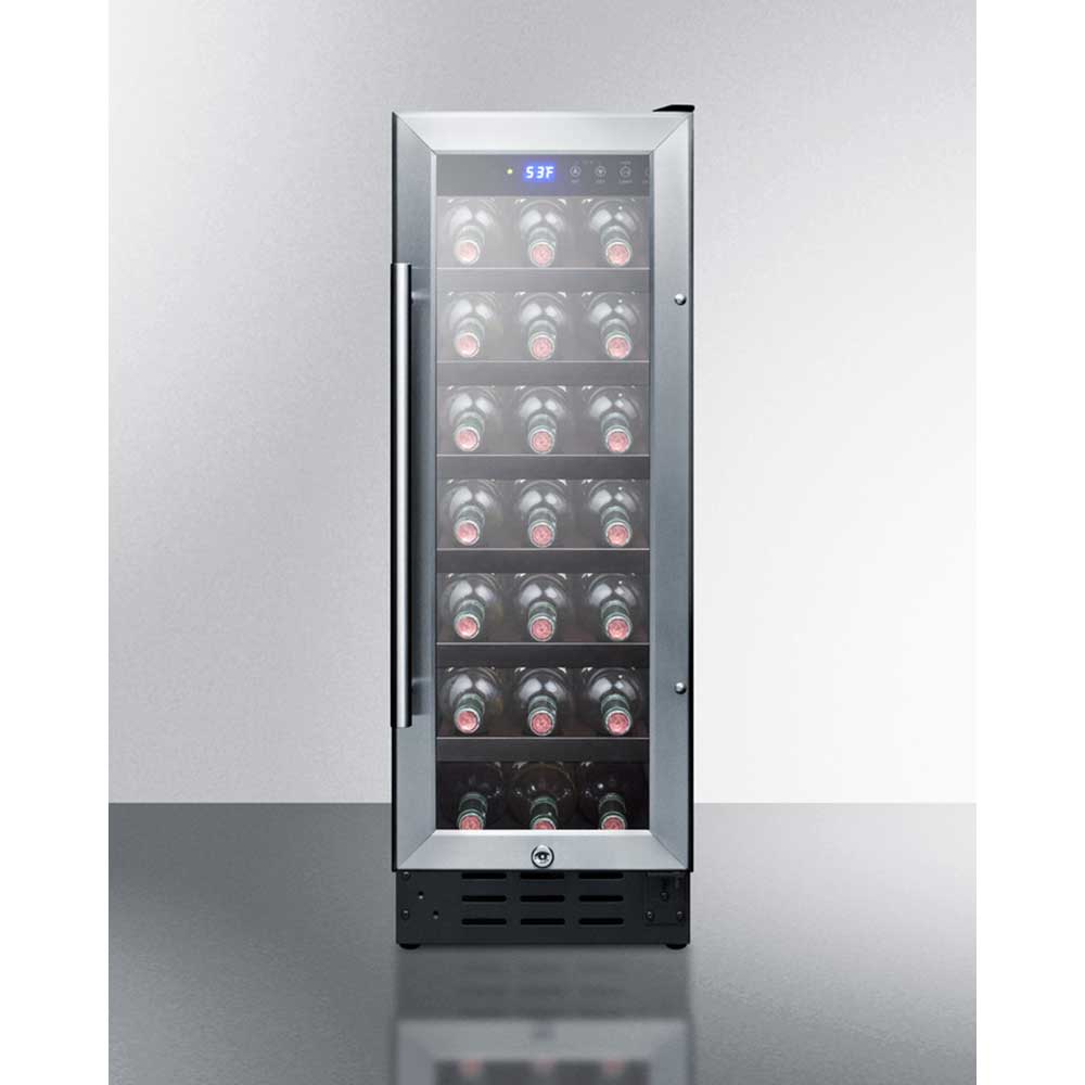 Summit 21 Bottle 12-Inch Built-In Wine Cooler | Freestanding or Built-In Installation | Perfect for Kitchen, Bar, or Dining Room Wine Storage
