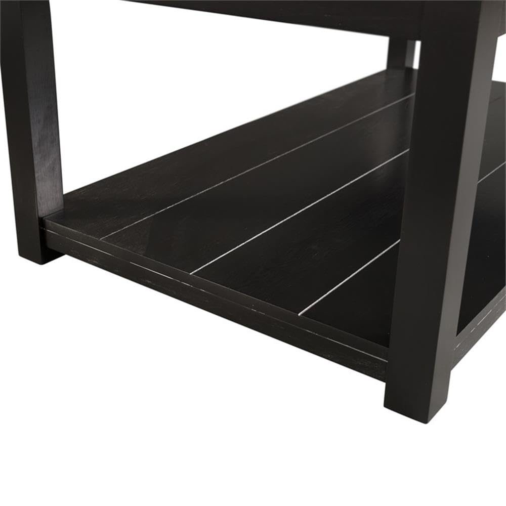Picket House Furnishings Evie Wood Frame & Marble Top Console Table - White/Black - Elegant Entryway & Hallway Furniture for Modern Home Decor