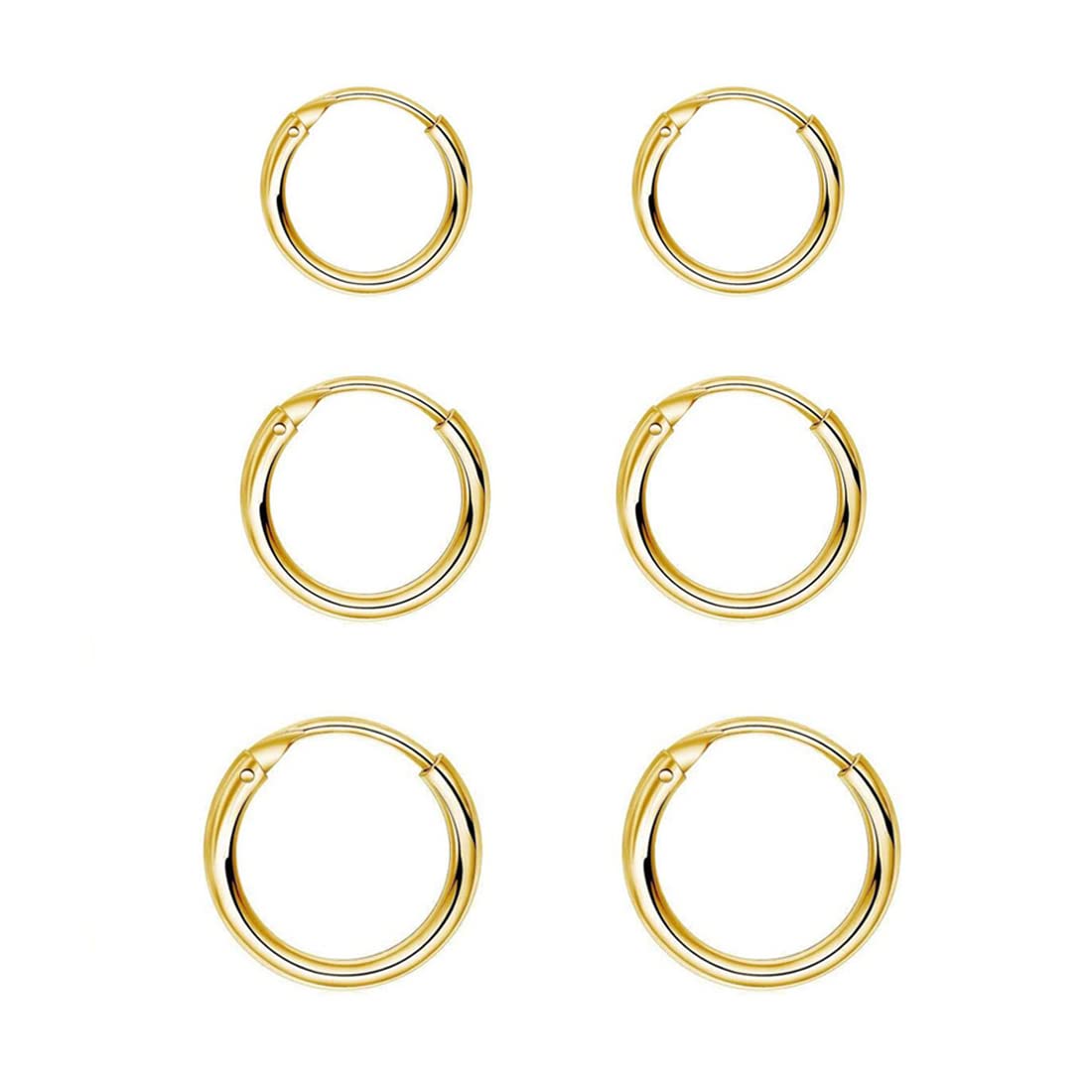 EPIRORA 925 Sterling Silver Hoop Earrings Set - 3 Pairs Hypoallergenic Cartilage, Tragus & Nose Rings for Women & Men | Perfect for Everyday Wear, Piercing Jewelry & Gift Giving