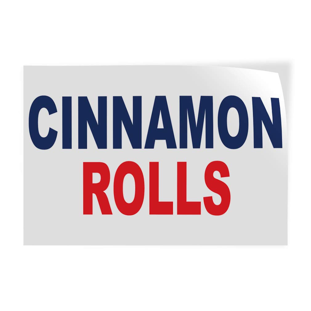 Cinnamon Roll Vinyl Decal Stickers - Multiple Sizes (24x18 Inches) for Restaurants, Food Trucks & Industrial Safety Signs - Blue & Red Labels - Perfect for Commercial Kitchens, Cafes & Food Service Businesses