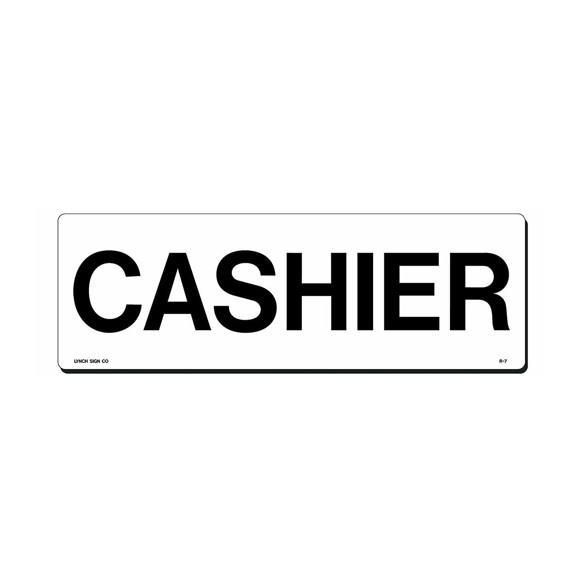 10 x 4 Inch Cashier Sign - Durable & Clear Checkout Counter Sign for Retail Stores, Supermarkets & Small Businesses - Perfect for Point of Sale Areas & Cash Wrap Stations