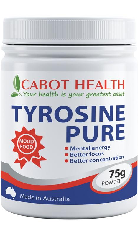 Cabot Health L-Tyrosine Powder - Pure Mood & Brain Support Supplement for Focus, Stress Relief & Mental Clarity - Ideal for Work, Study & Daily Wellness