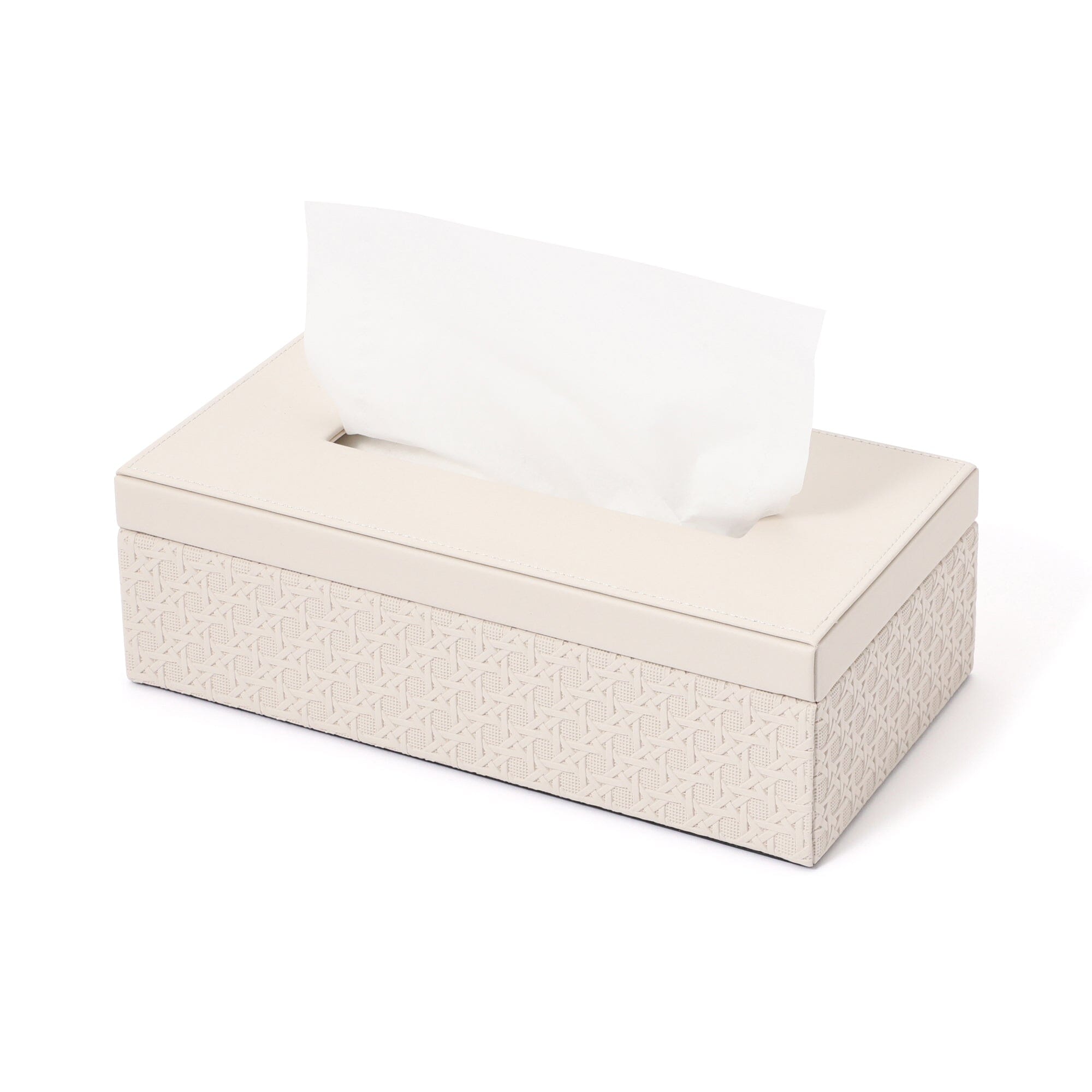 Ivory Embossed Tissue Box - Elegant Home Decor for Living Room, Bedroom & Bathroom | Premium Quality Tissue Holder