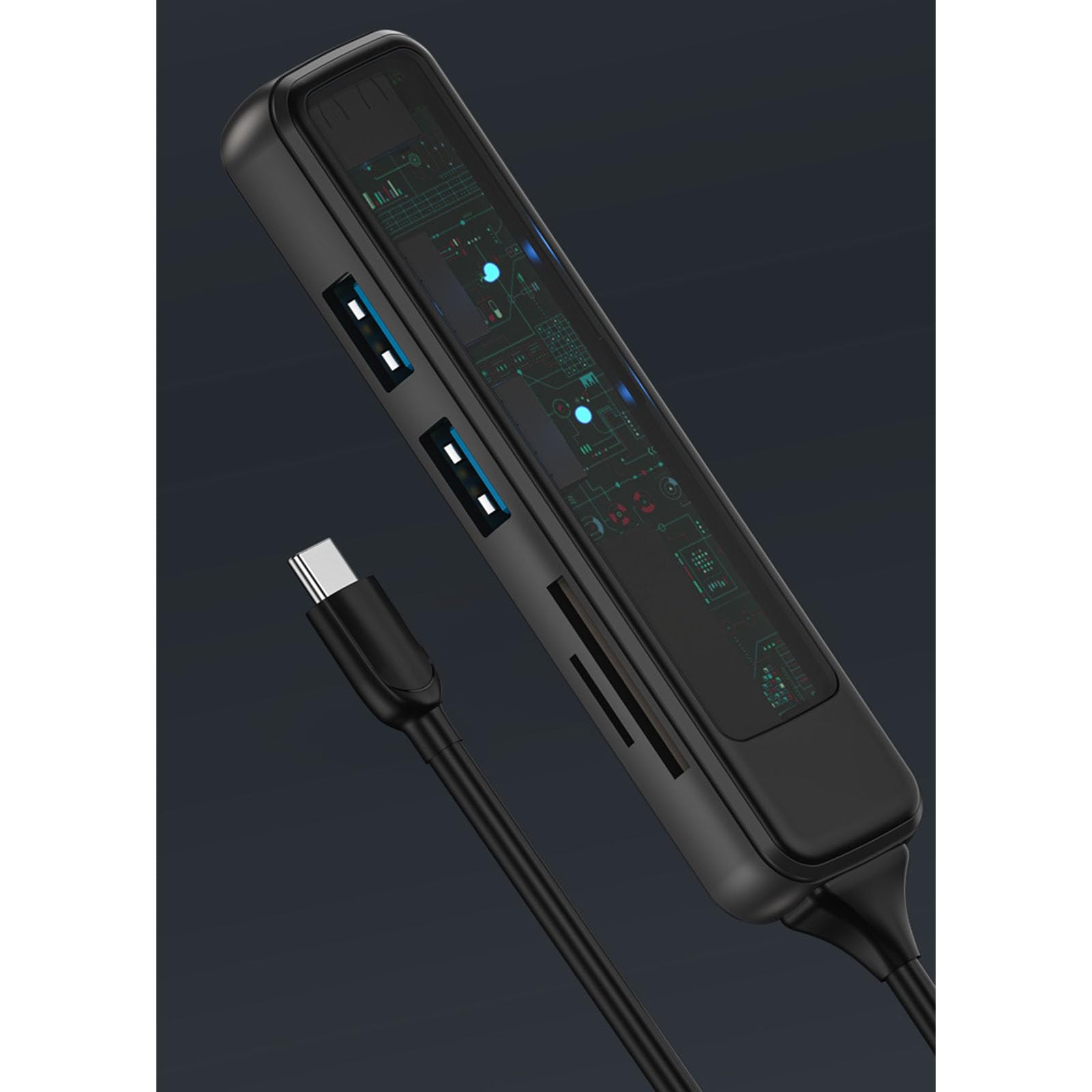 USB 3.0 Hub 4-Port with Card Reader for Laptop & PC - Fast Data Transfer