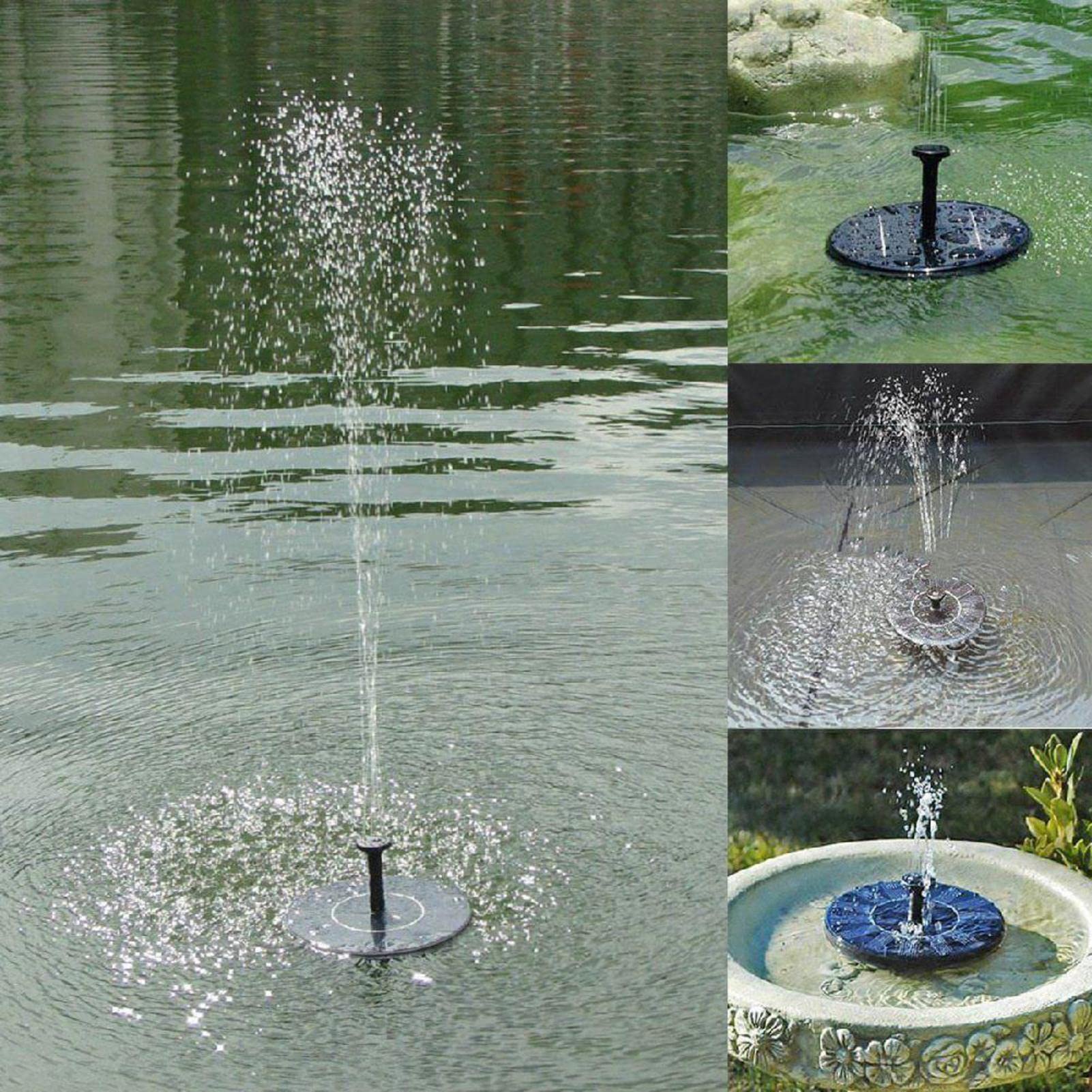 Solar Powered Floating Bird Bath Fountain - 5.3