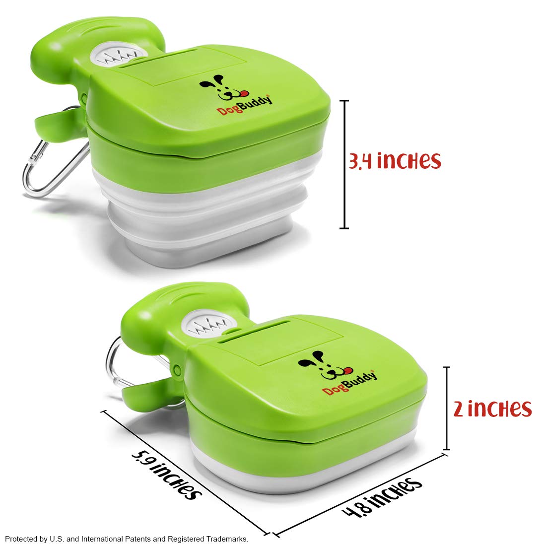 **DogBuddy Pooper Scooper - Portable Dog Waste Cleanup Tool with Bag Holder, Leash Clip & Waste Bags Included - Ideal for Small & Large Dogs - Perfect for Park Walks, Backyard Cleanup & Travel (Medium, Kiwi Green)**