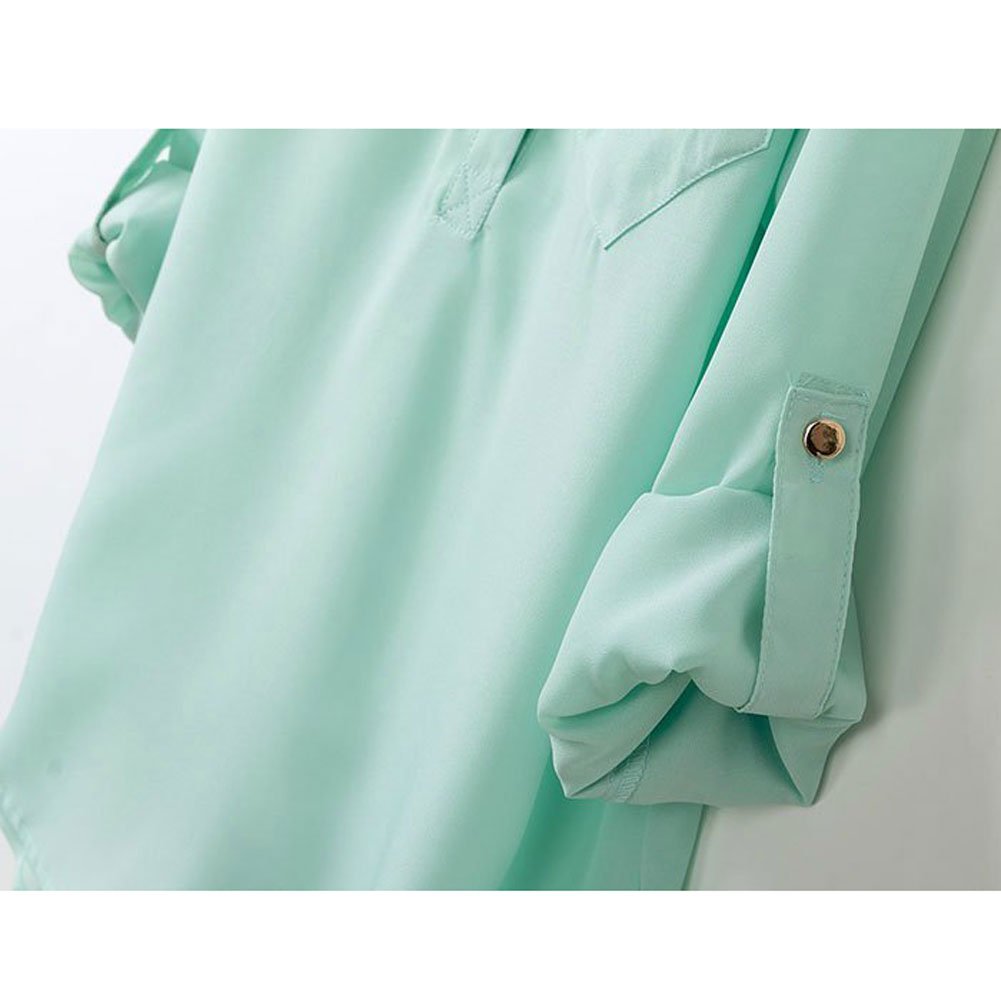 Elegant Women's V-Neck Long Sleeve Chiffon Blouse - Flowy Dressy Casual Top for Work, Office & Evening Out | Perfect for Business Attire, Date Night & Special Occasions