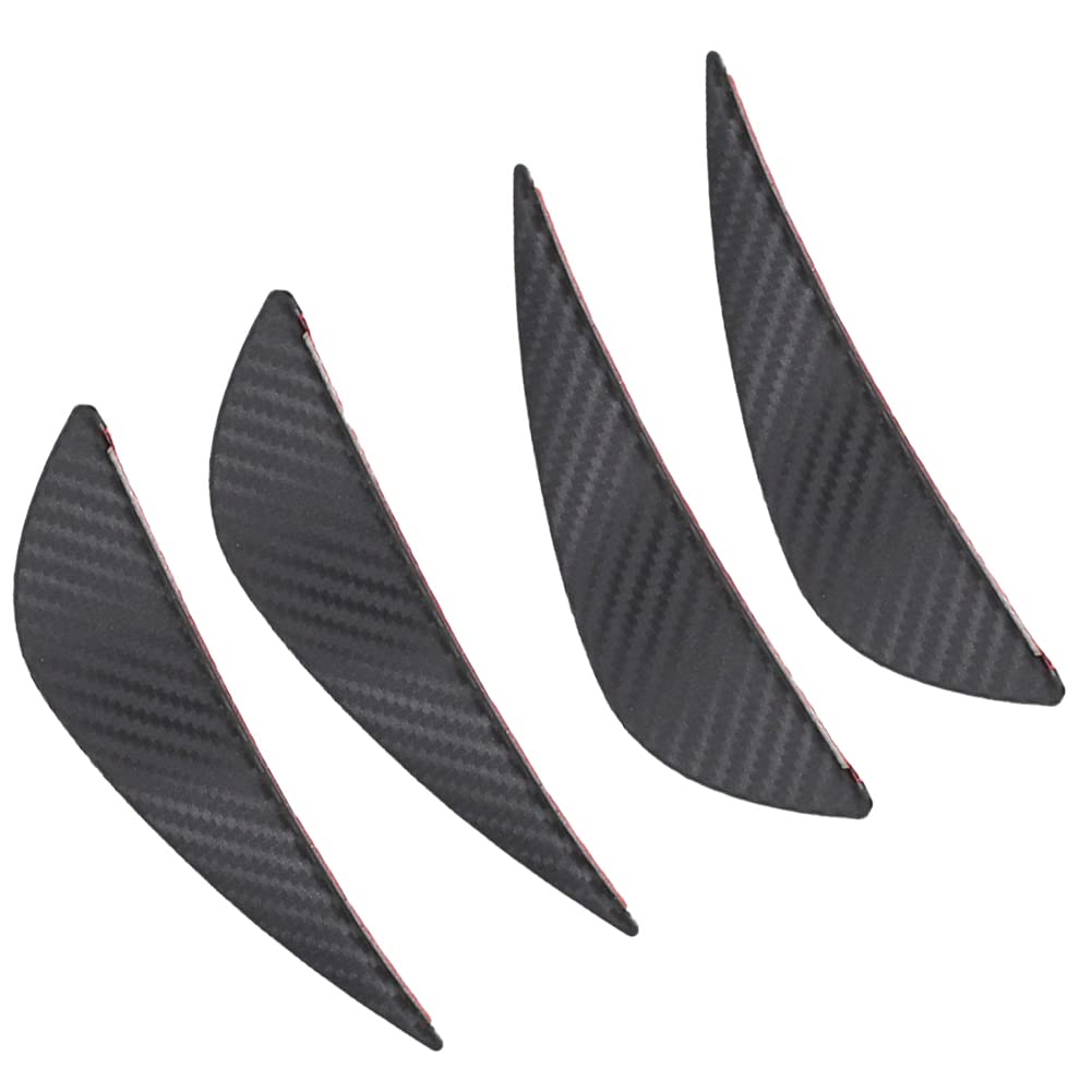 Zcargel Universal Carbon Fiber Front Bumper Spoiler Canards, Air Knife, Crash Plate, Lip Chin Spoiler, Splitter, Wrap Angle Protector for Enhanced Aerodynamics and Style in Racing & Street Driving