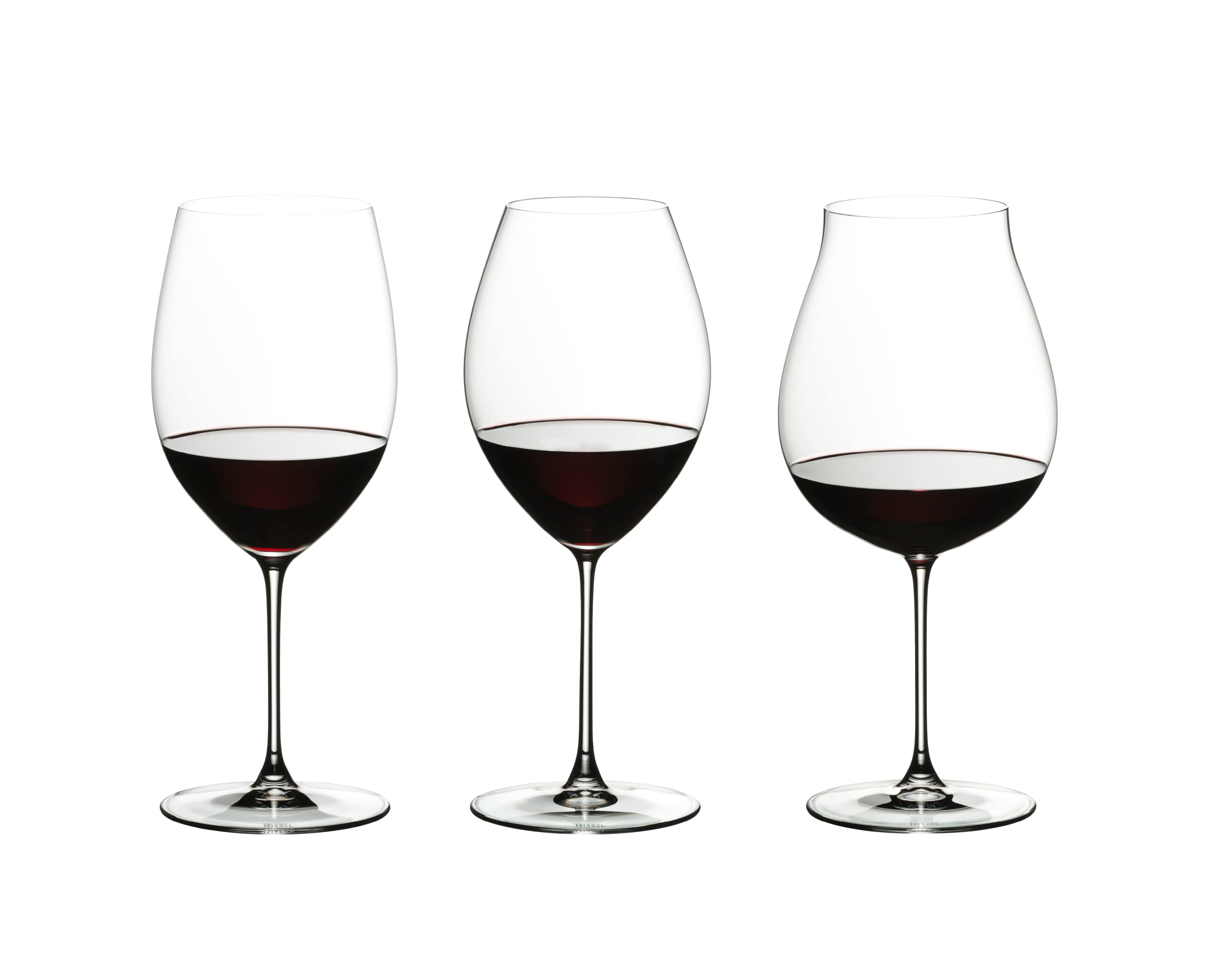 Riedel Veritas Red Wine Tasting Set of 3 Glasses - Premium Crystal Wine Glasses for Cabernet, Pinot Noir & Merlot - Perfect for Wine Tasting Parties & Fine Dining
