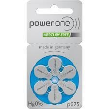 PowerOne Size 675 Mercury-Free Hearing Aid Batteries (30-Pack) - Long-Lasting Zinc-Air Technology with Free Battery Caddy - Perfect for Hearing Aids, Cochlear Implants & Assistive Listening Devices