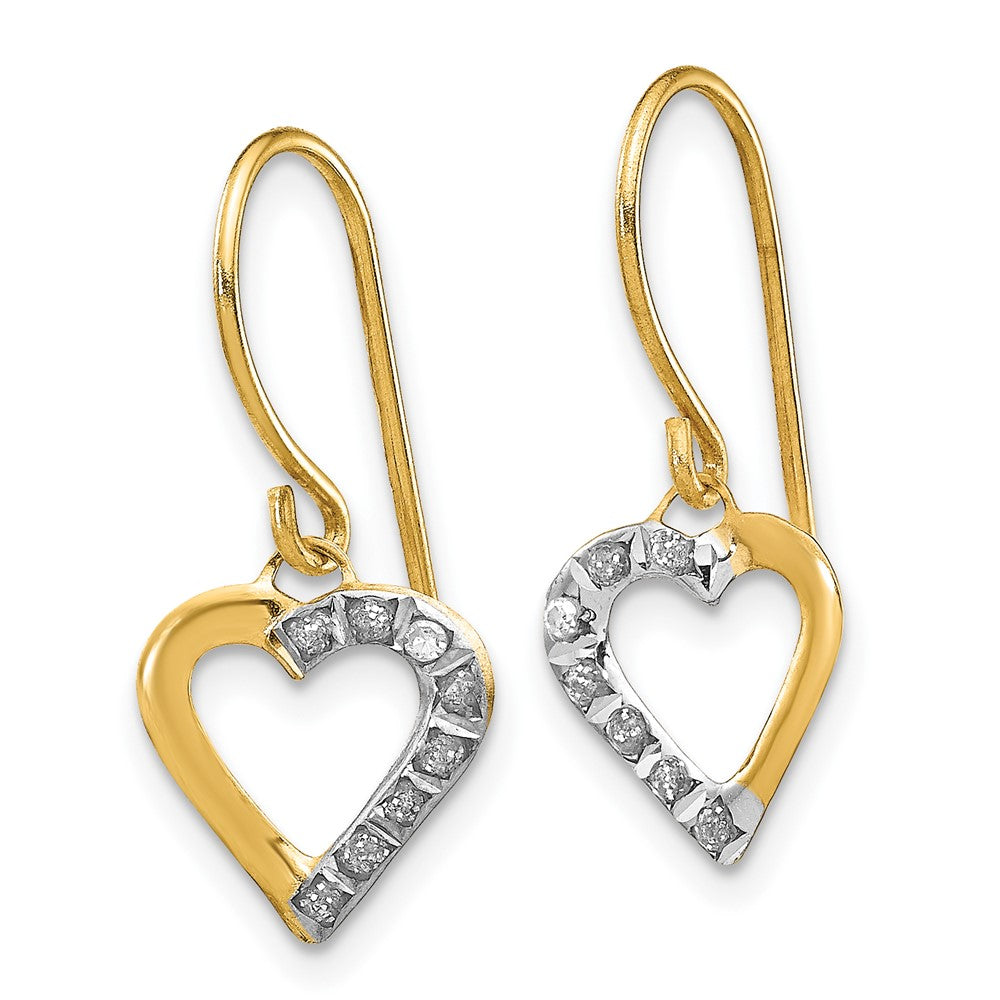 14K Gold Diamond Heart Stud Earrings for Women - Elegant Valentine's Day Gift, Anniversary Jewelry (Model DF262) | Perfect for Date Nights, Weddings & Special Occasions