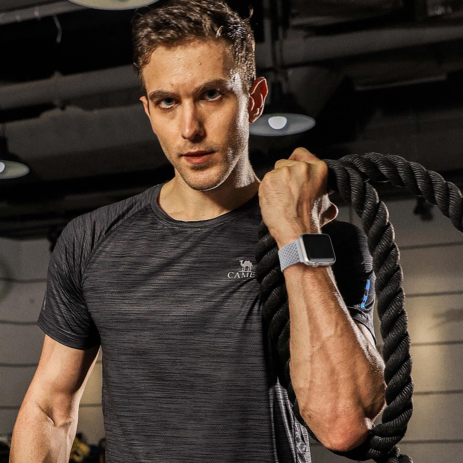 Stretchy Braided Solo Loop Band for Apple Watch 38mm 40mm 41mm 42mm 44mm 45mm 49mm - Soft Adjustable Nylon Strap Compatible with iWatch Series 9/8/7/6/5/4/3/2/1/SE/Ultra/Ultra 2 - Perfect for Workouts, Running & Everyday Wear (Men & Women)