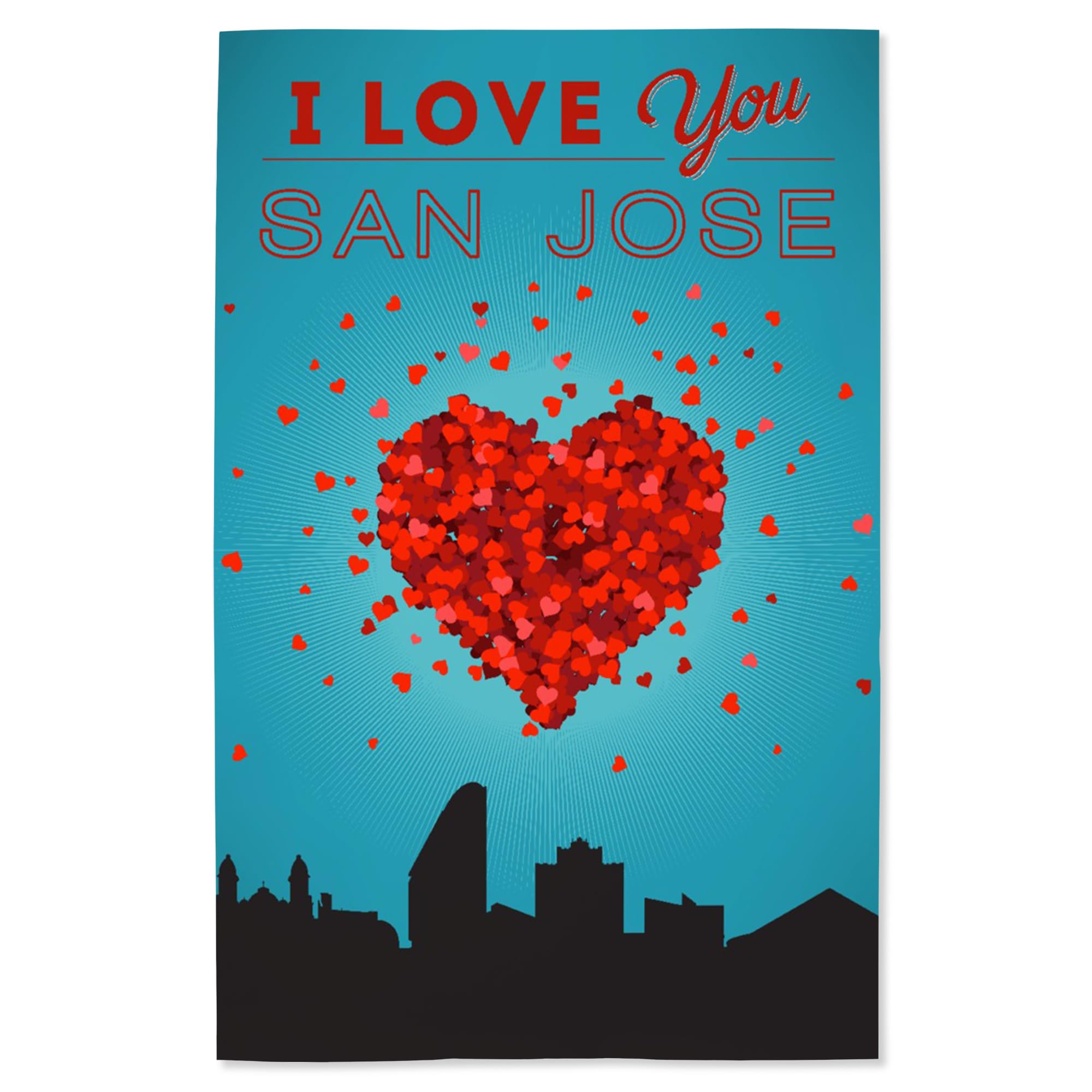 Lantern Press 16x24 Inch Giclee Print - I Love You San Jose California Wall Art - Perfect for Home Decor, Office & Gift Giving