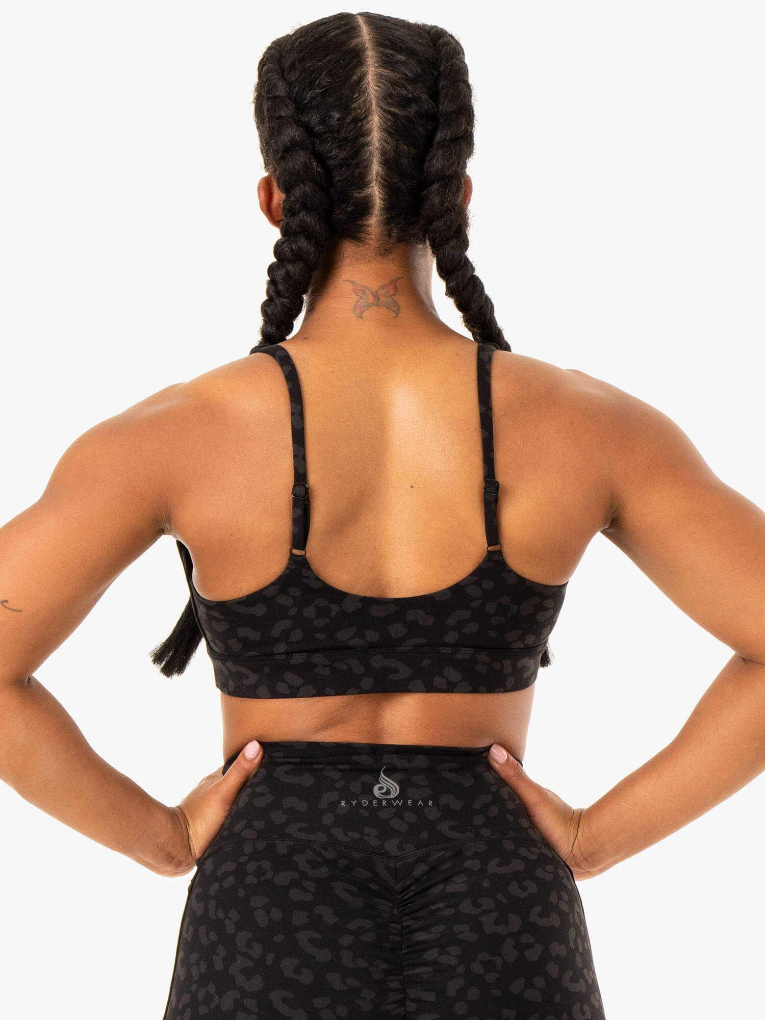 Evolution High Support Sports Bra - Black Leopard Print - Perfect for Yoga, Running & Gym Workouts