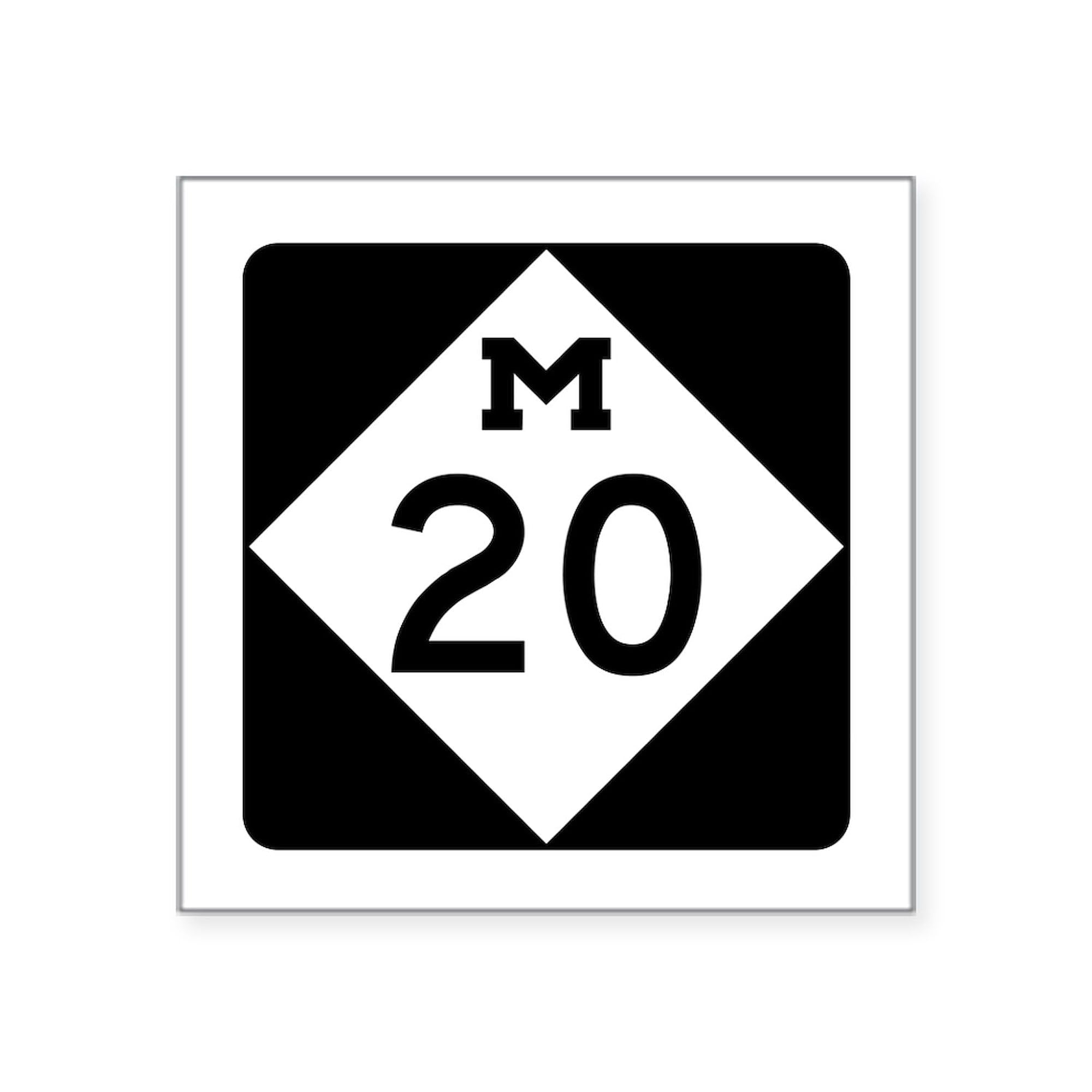 Michigan Square Sticker 3x3 - Premium Bumper Decal for Cars, Laptops & Water Bottles - CafePress M 20 - Perfect for Tailgating, College Pride & Personalizing Your Belongings