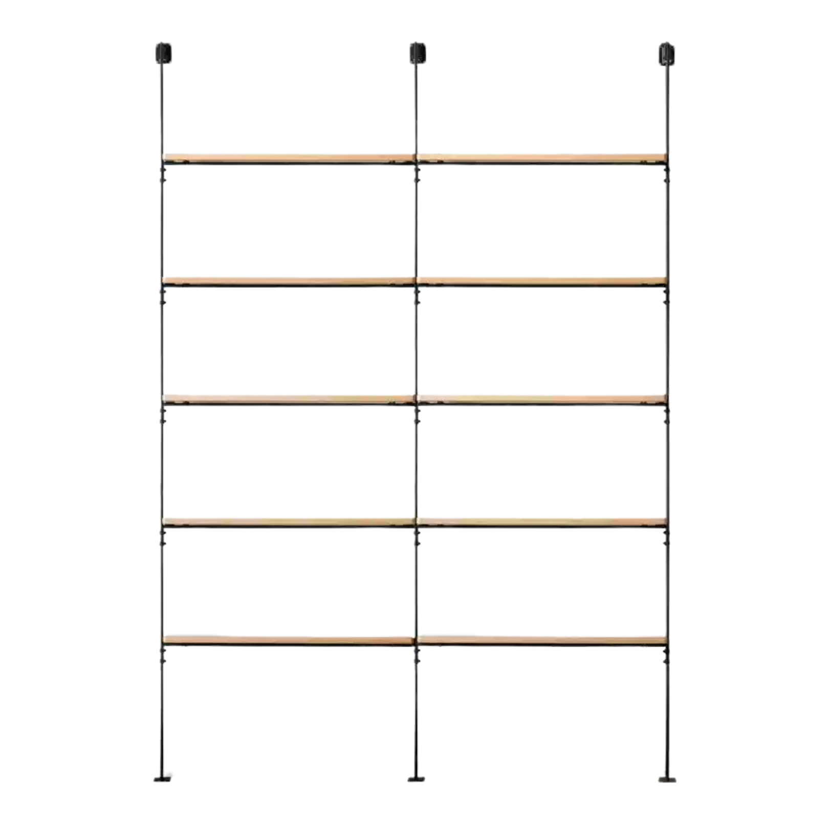 56.6x9.8x87.8 inch / 144x25x223 cm / natural wood color / double row without drawer