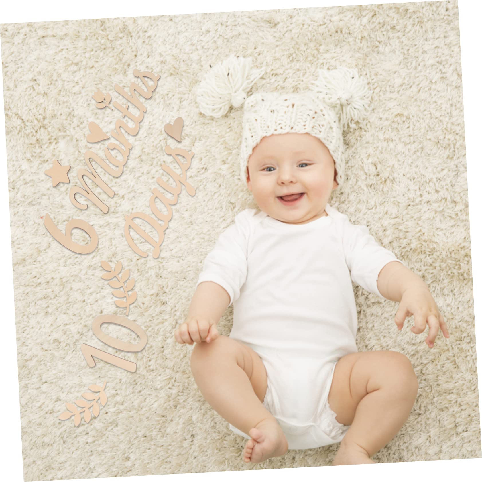 ifundom 5 Sets Wooden Baby Milestone Cards - Monthly Number Signs for Newborn Photography, Baby Shower Decor & First Birthday Party Decorations