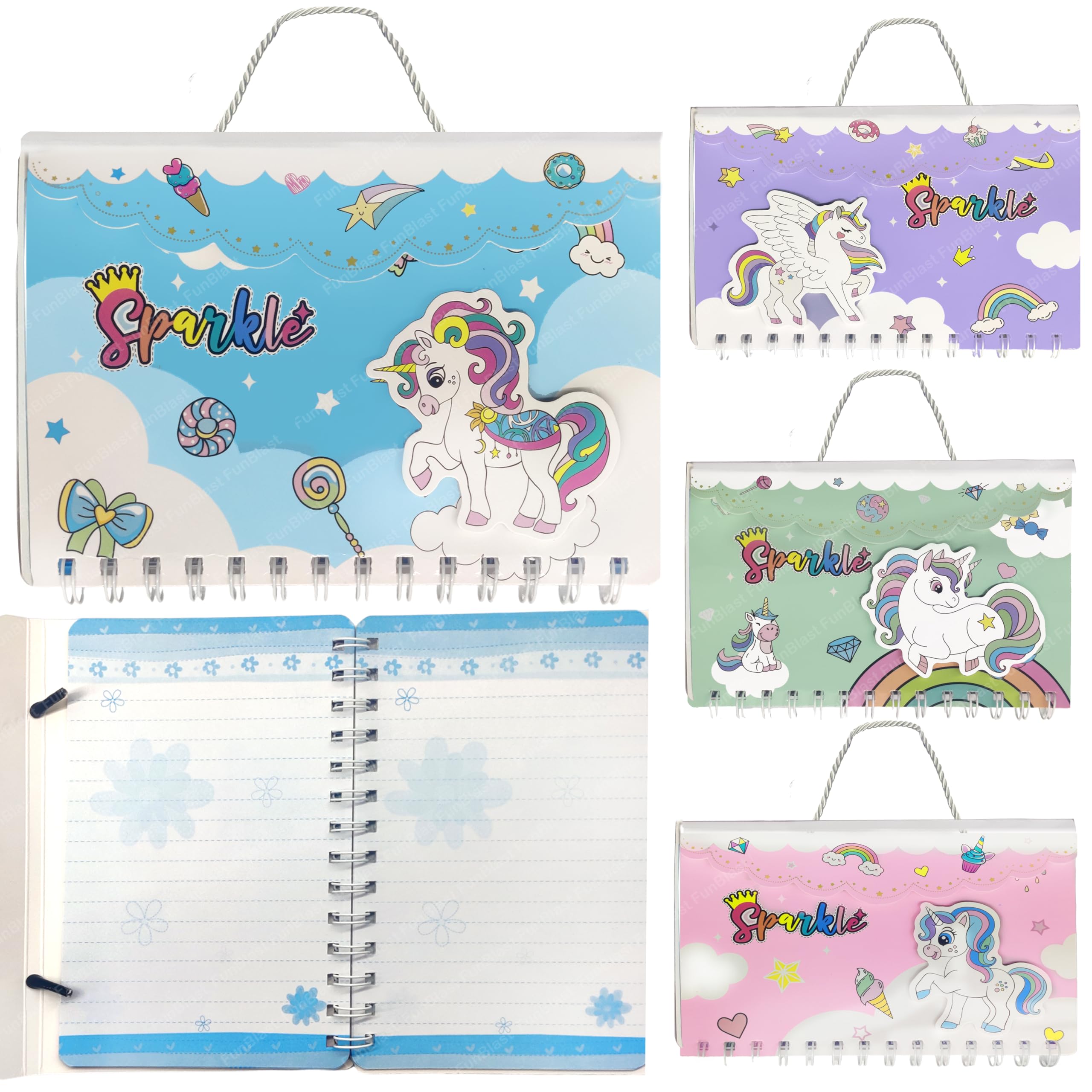 FunBlast Unicorn Spiral Notebook for Girls - A5 Ruled Journal with 120 Pages, Cute Spiral Bound Diary for Kids, Perfect School Supplies & Birthday Gift for Girls - Great for Note Taking, Journaling & Creative Writing in Classroom or Home