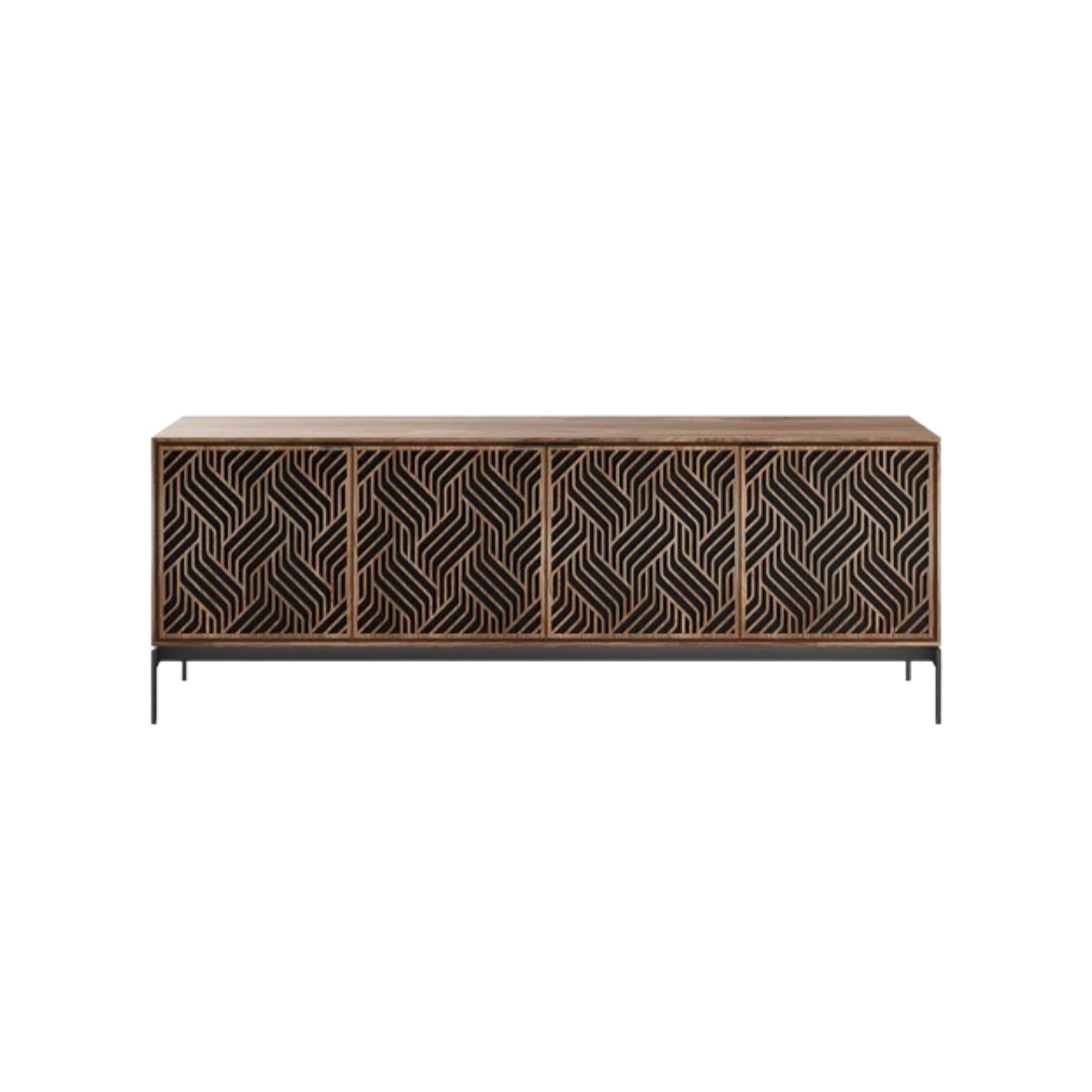 BDI 8709 Weave Media Console with Base - Modern TV Stand for Living Room, Entertainment Center with Storage for Gaming & Home Theater Systems