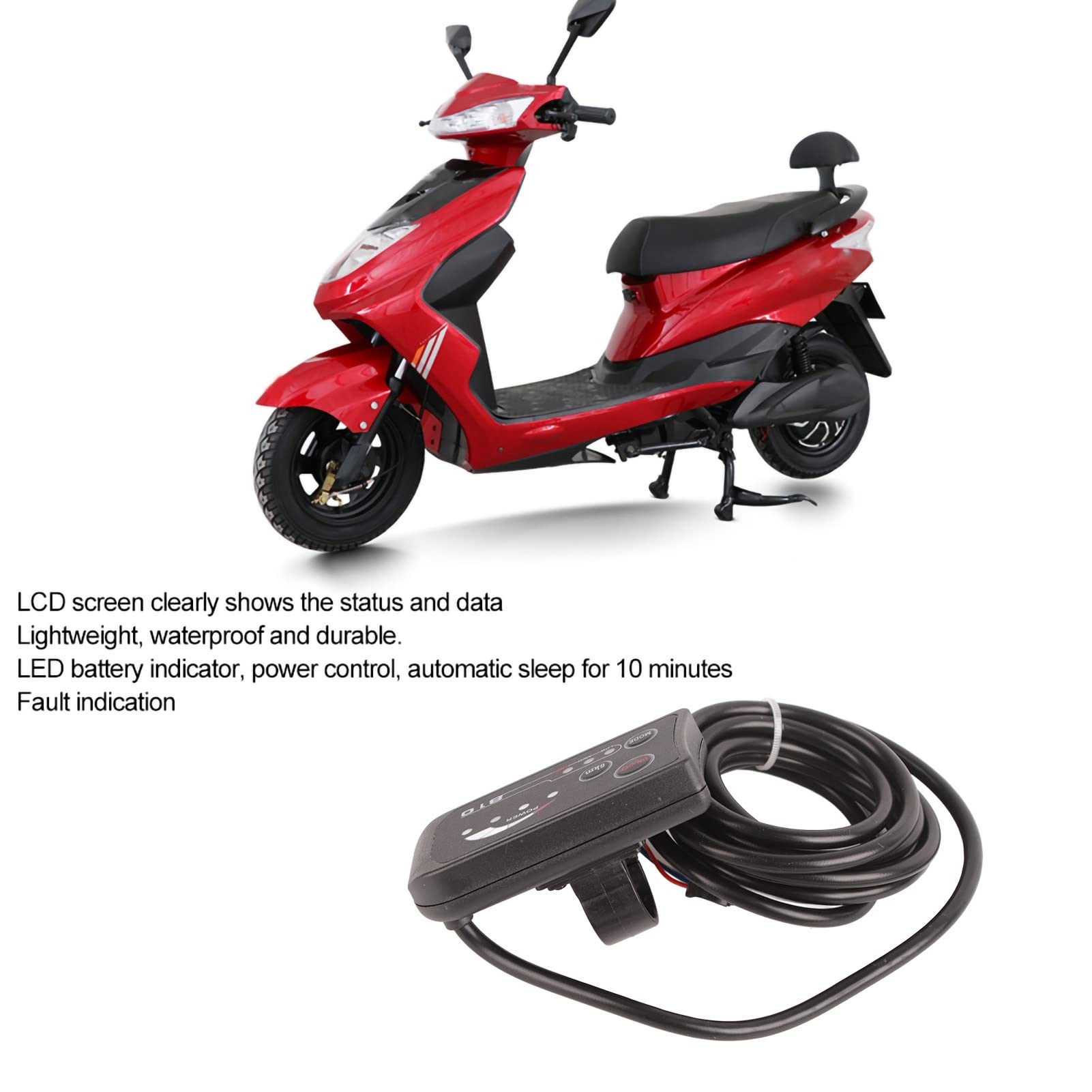 POCREATION 810 LED Display for Electric Bike & Scooter - 5 Wire Cable Control Panel with Speedometer & Motor Control - Perfect for Commuting & Outdoor Adventures