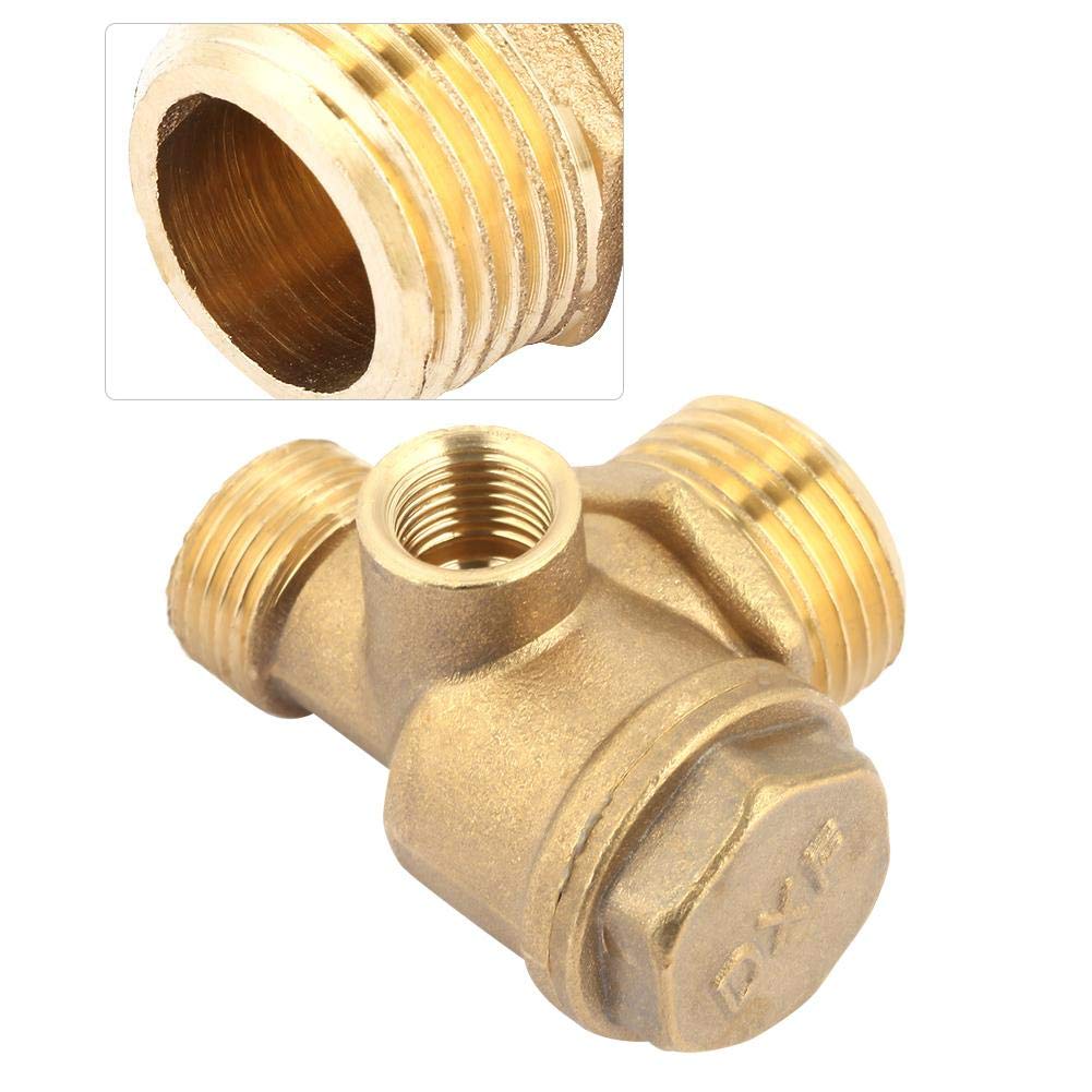 3 Port Air Compressor Check Valve - Male & Female Threaded Brass Connector for Pneumatic Tools | Durable Fittings for Air Systems, HVAC, and Industrial Applications