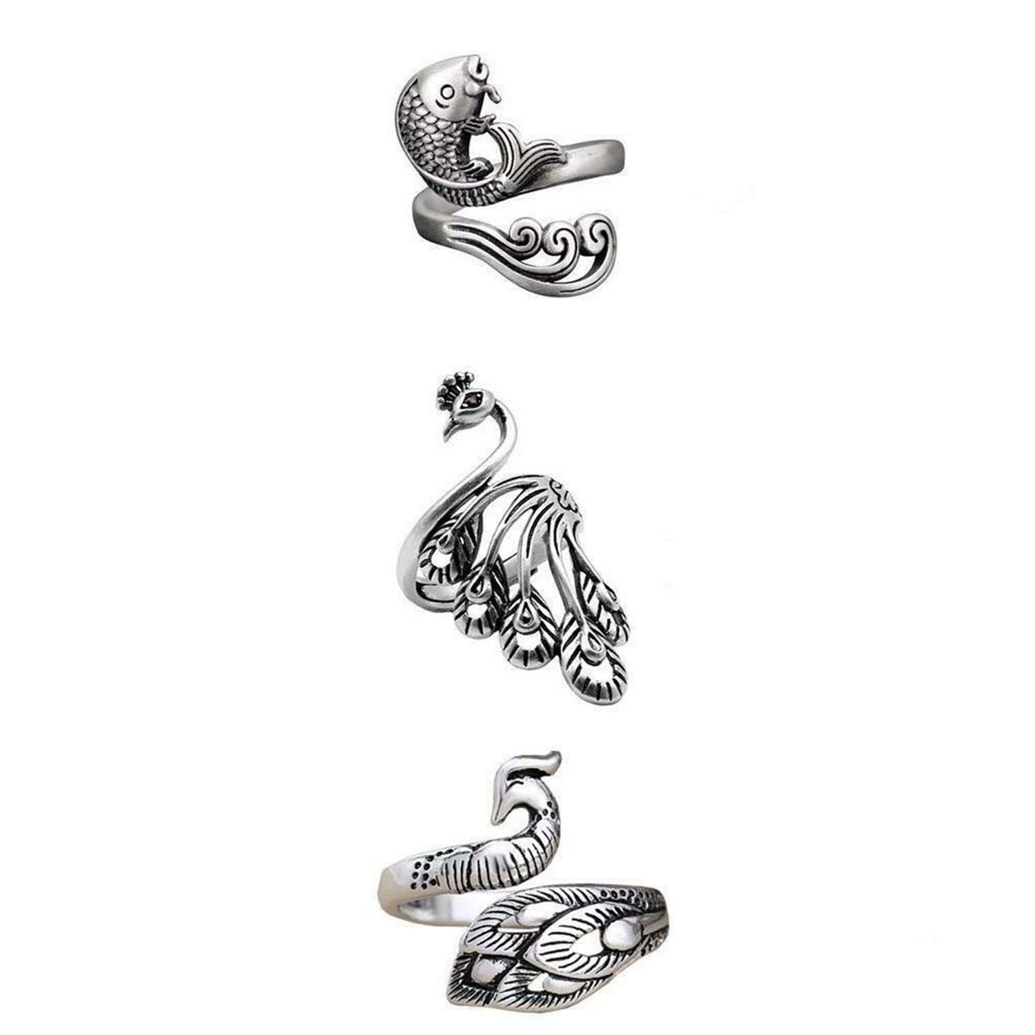 Premium Knitting Thimble Rings for Finger Protection - Peacock & Phoenix Design Crochet Loop Sewing Accessories - Perfect for Hand Knitting, Crocheting, and DIY Craft Projects