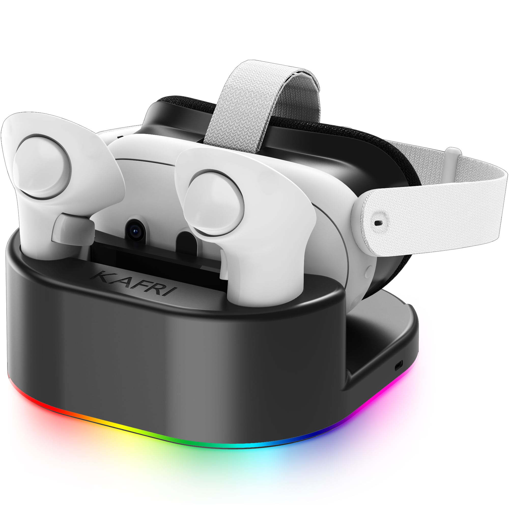 Meta Quest 2 VR Headset Charging Dock with LED Light & Controller Holder - Fast Charging Stand Station for Oculus Quest 2 Accessories - Perfect for Gaming, VR Entertainment & Headset Storage (Black)